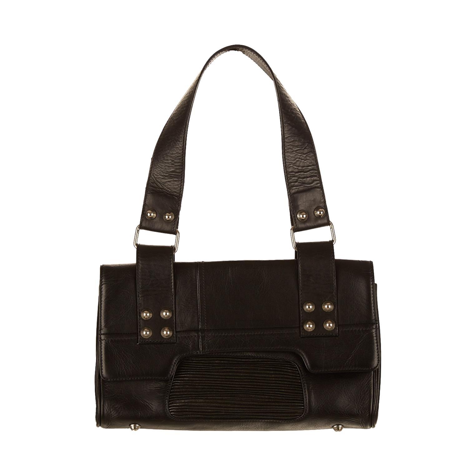 Galliano Black Studded Shoulder Bag – Treasures of NYC