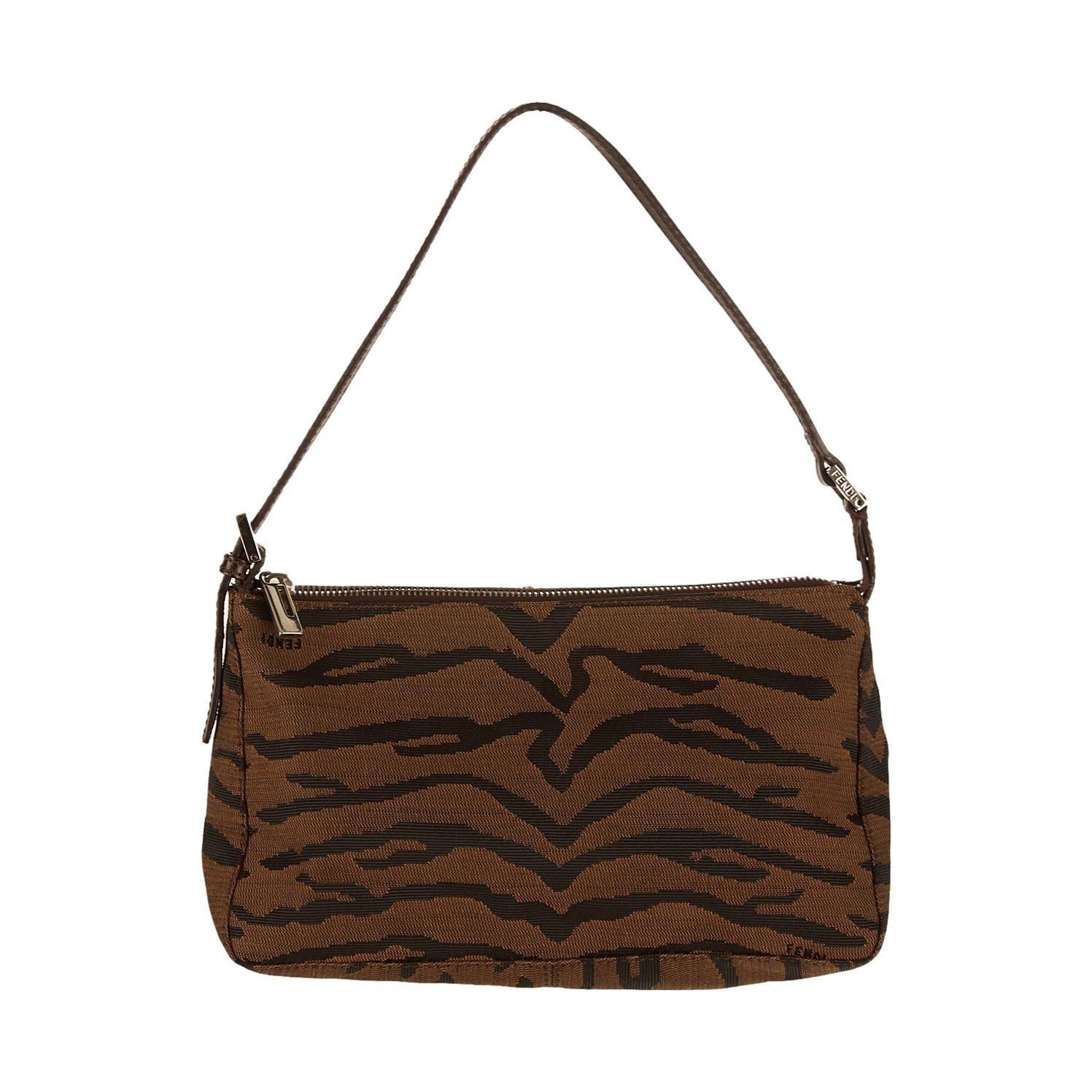 Vintage Brown Zebra Print Shoulder Bag popular Purse