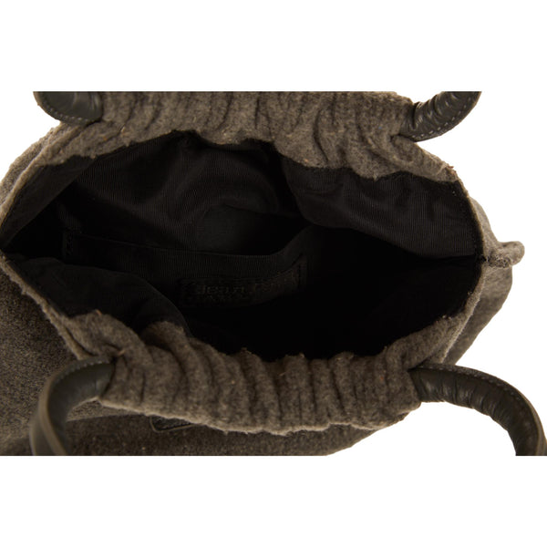 Jean Paul Gaultier Grey Wool Ring Handle Bag