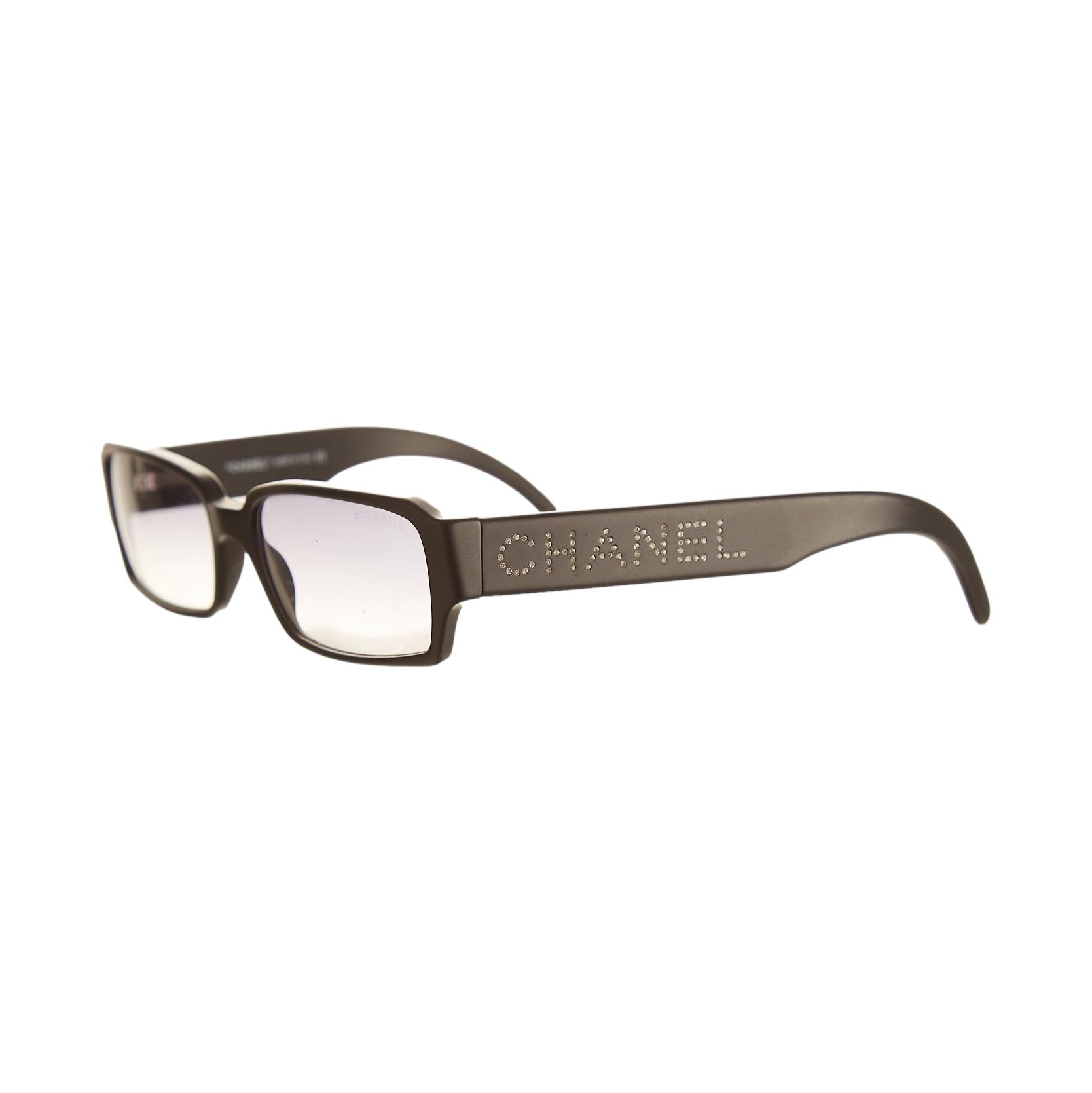 Chanel Black Rhinestone Logo Sunglasses – Treasures of NYC