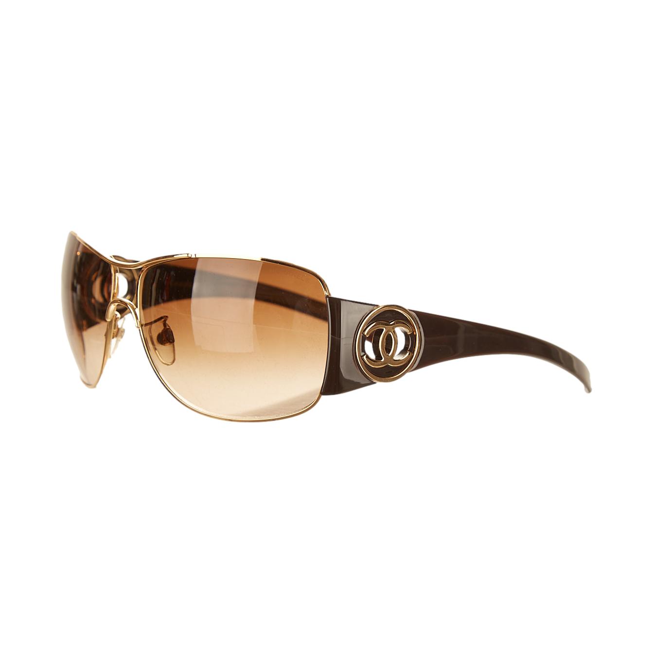 CHANEL Brown Floral Shield Sunglasses Chanel Sunglasses Frame Only 5318-Q C.1511 Brown & Leather  main image 3