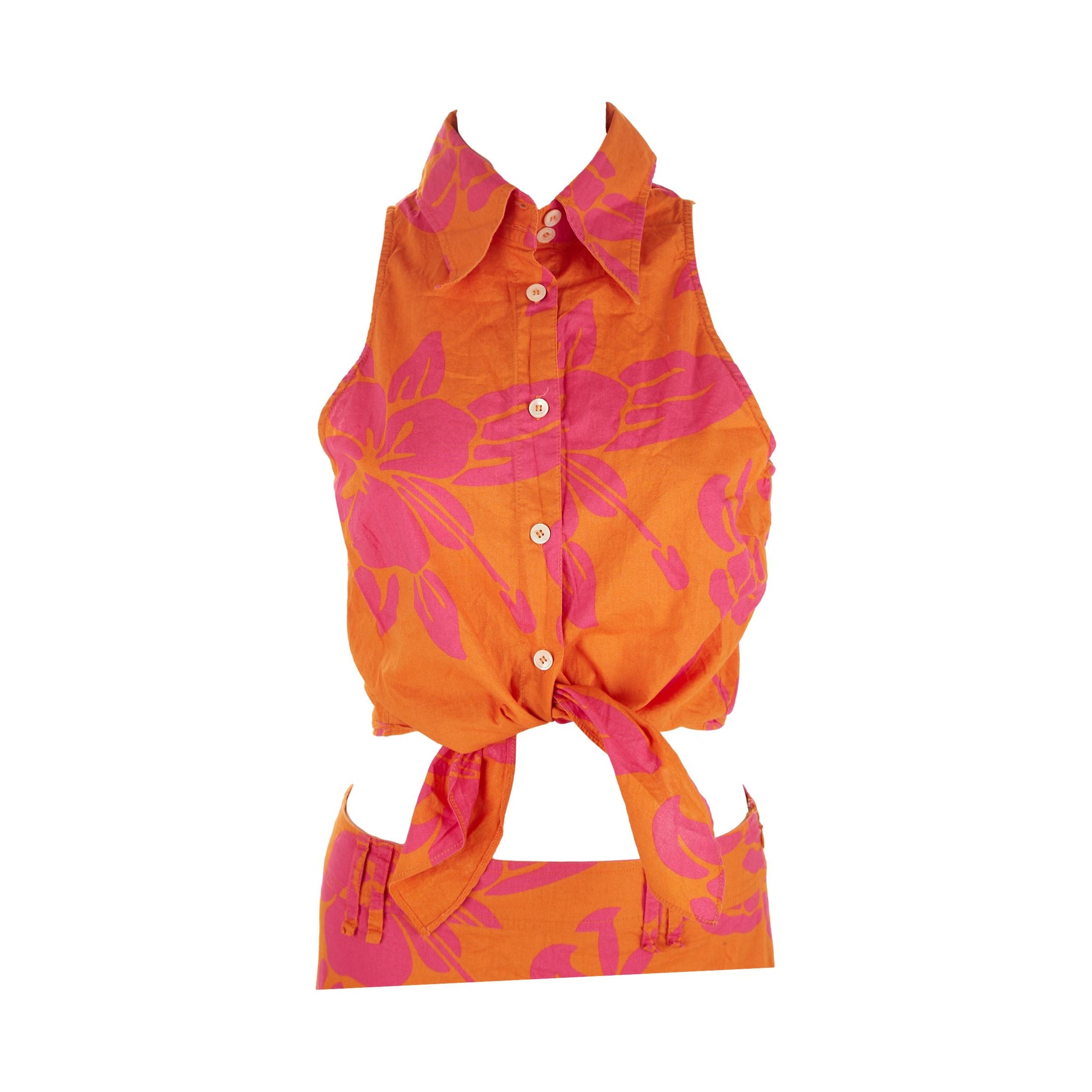 Dolce & Gabbana Orange Floral Skirt Set