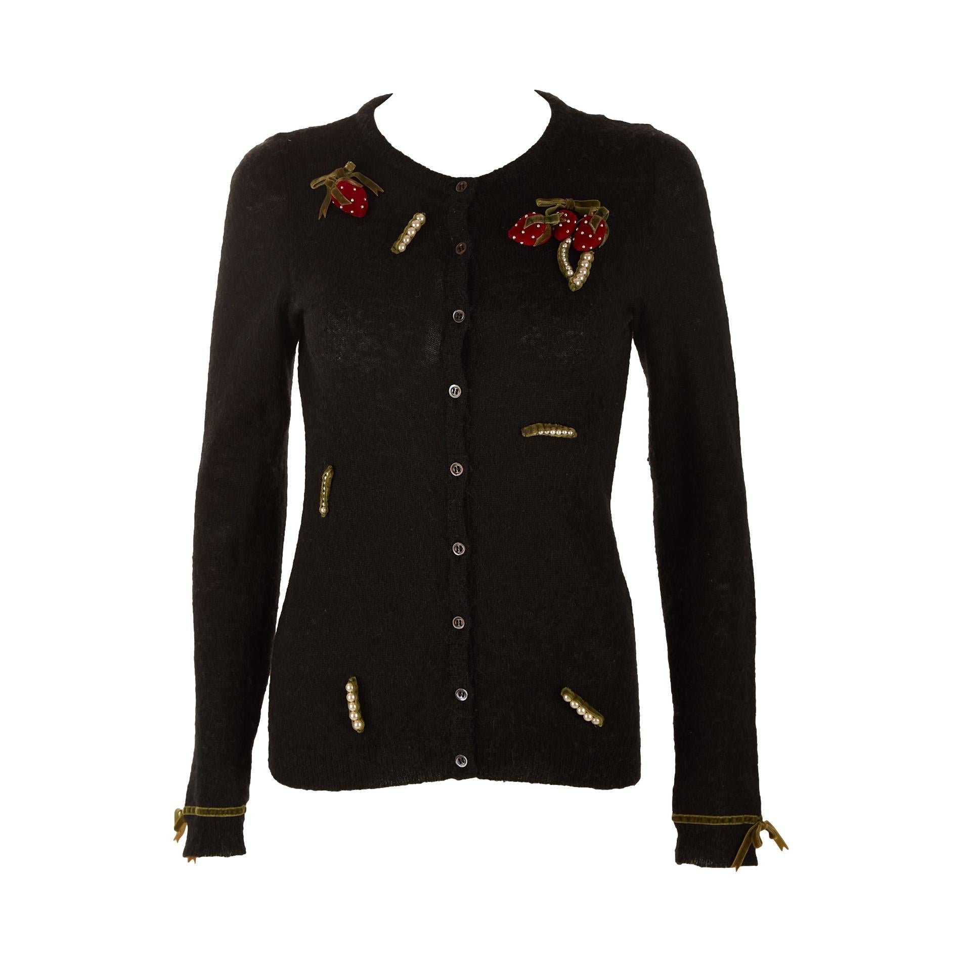 Moschino Black Strawberry Cardigan – Treasures of NYC