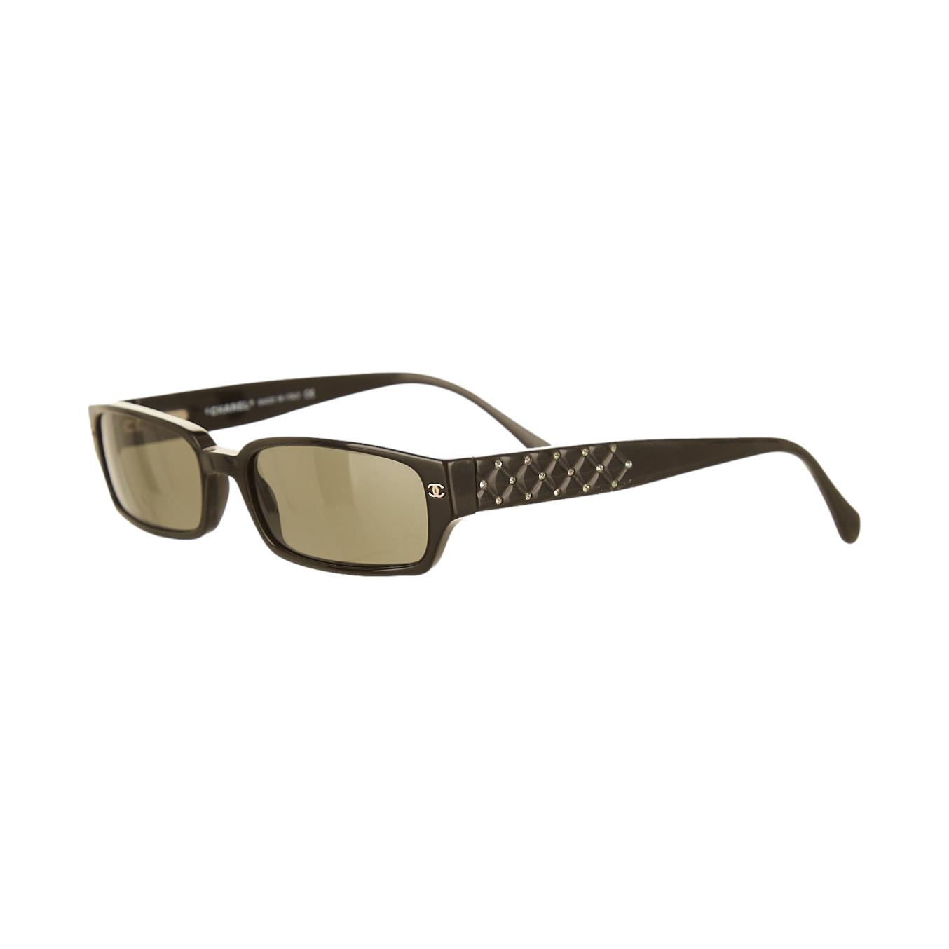 Chanel Black Quilted Rhinestone Micro Sunglasses – Treasures  display picture 3