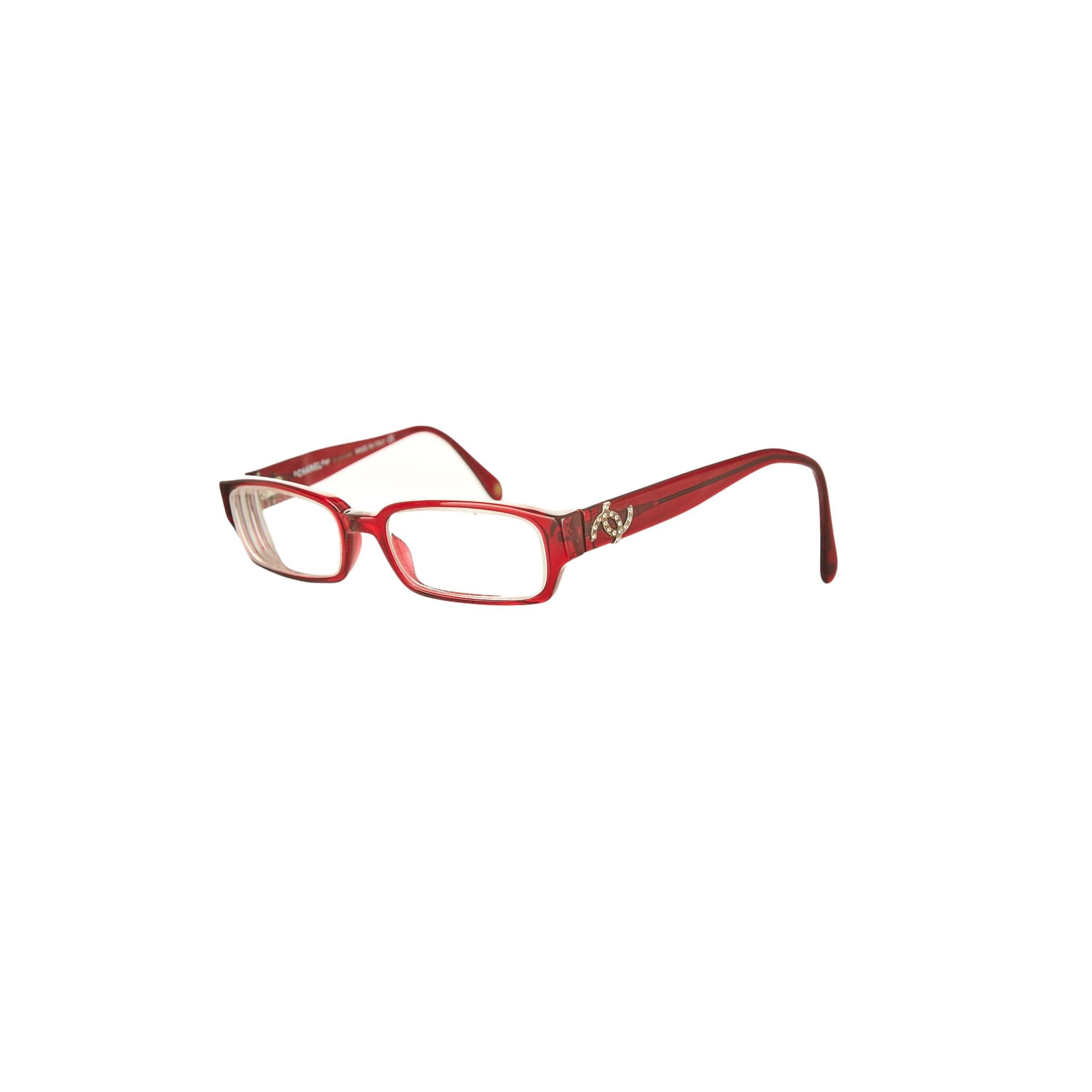 CHANEL Red Sunglasses with Logo Chanel Gold CC Logo Quilted Black Cherry Red Sunglasses 5006  main image 3