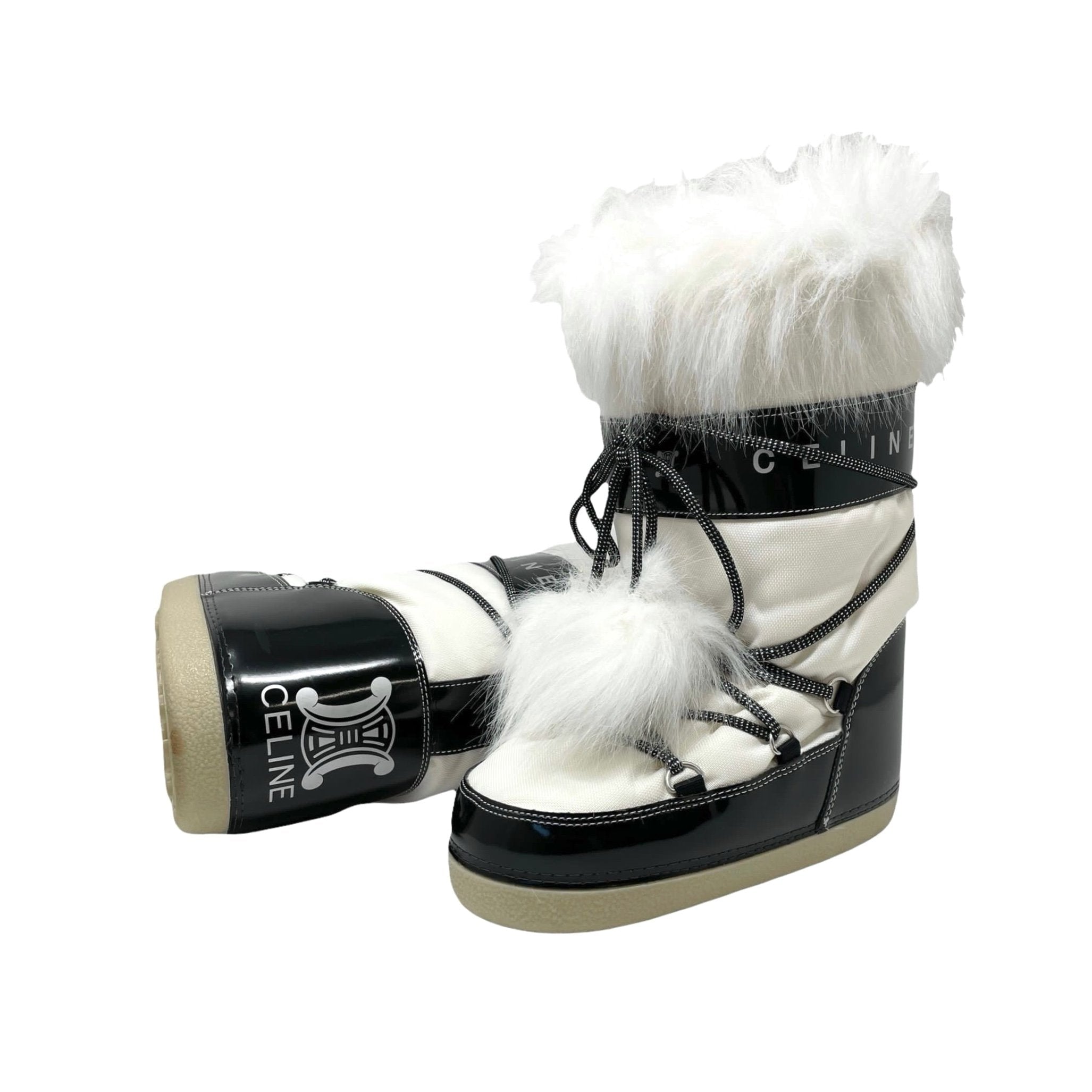 Treasures of NYC Celine Logo Fur Moon Boots