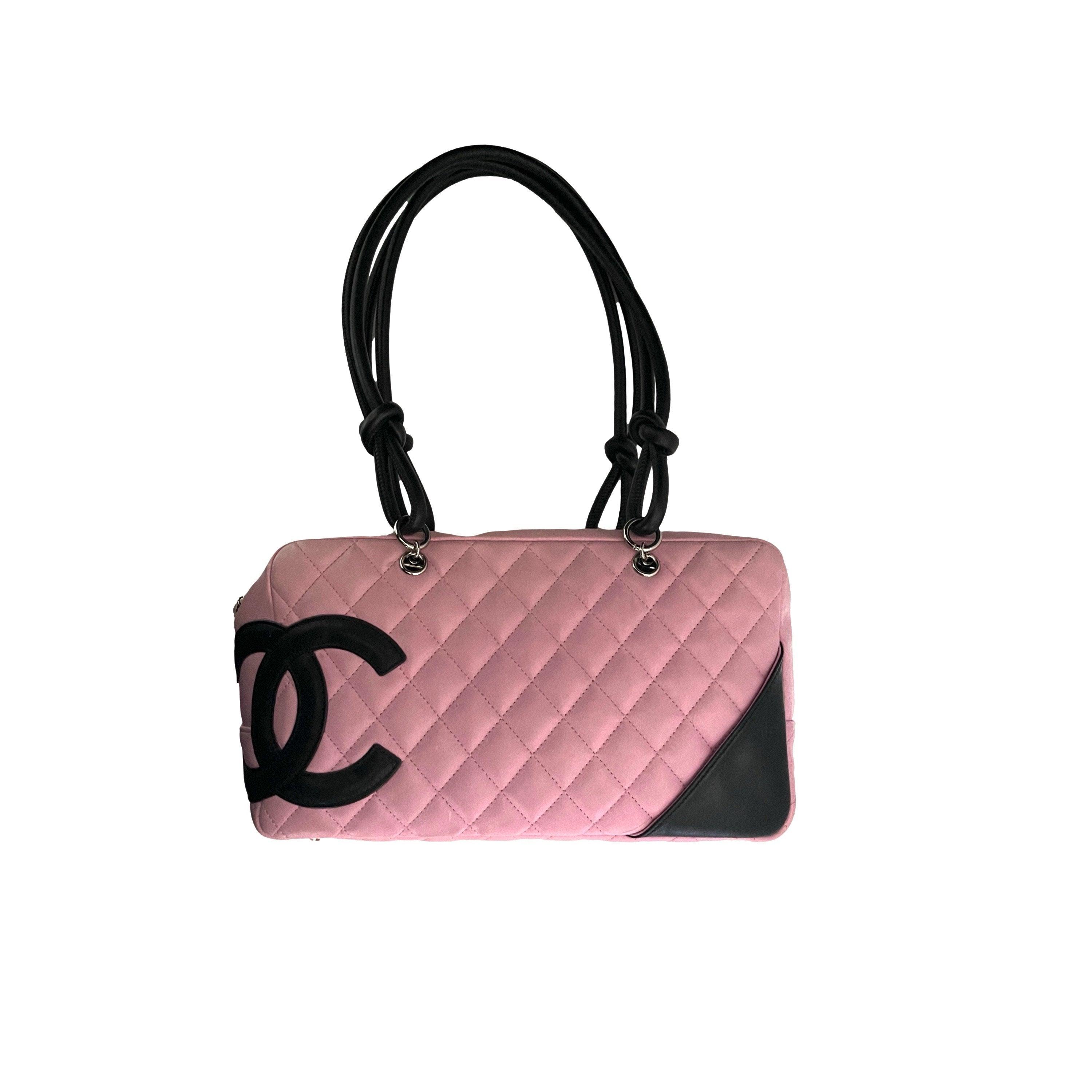 Vintage Chanel Pink and Black Large Cambon Crossbody – Treasures of NYC