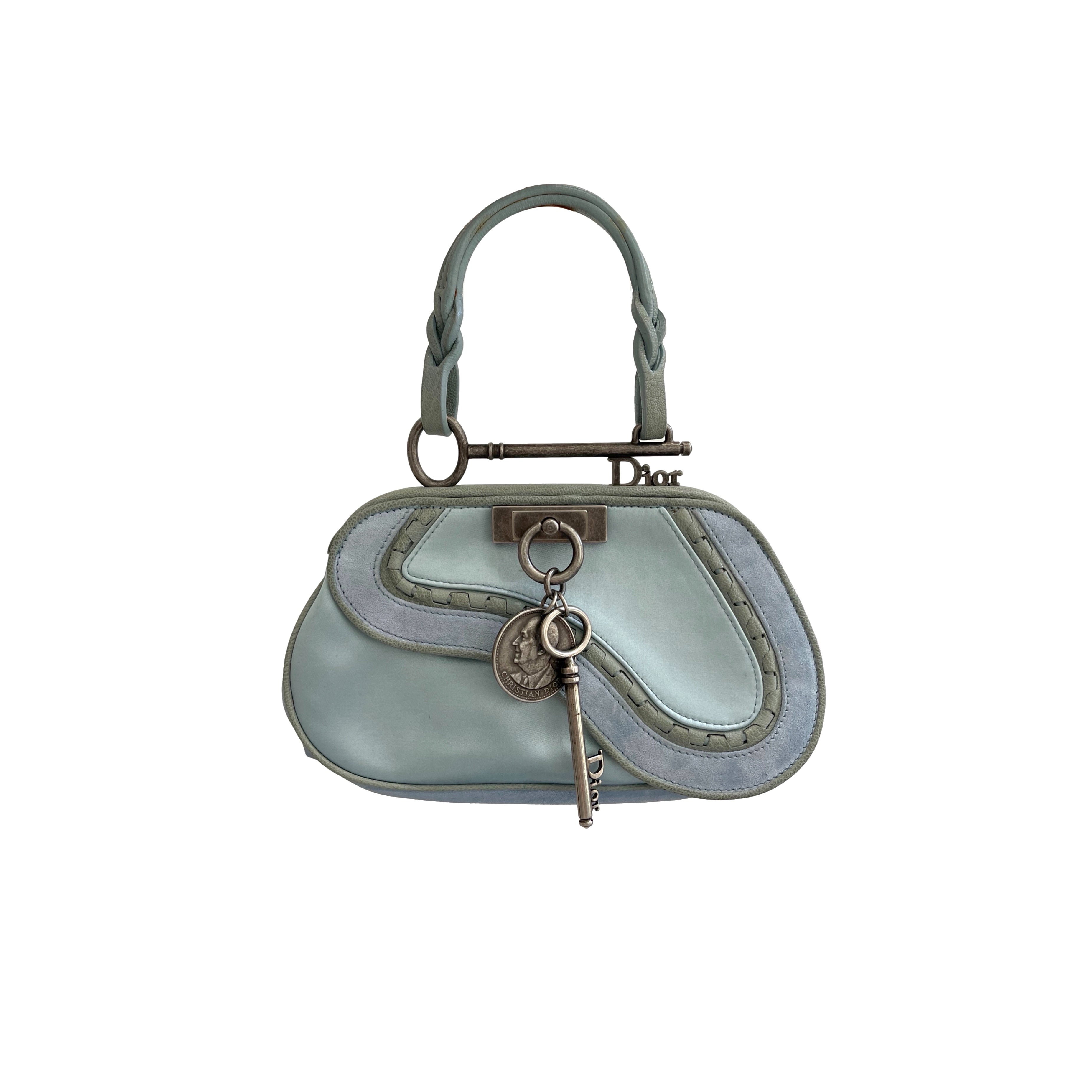 Vintage Dior Baby Blue Snakeskin Mini Top Handle Bag – Treasures of NYC