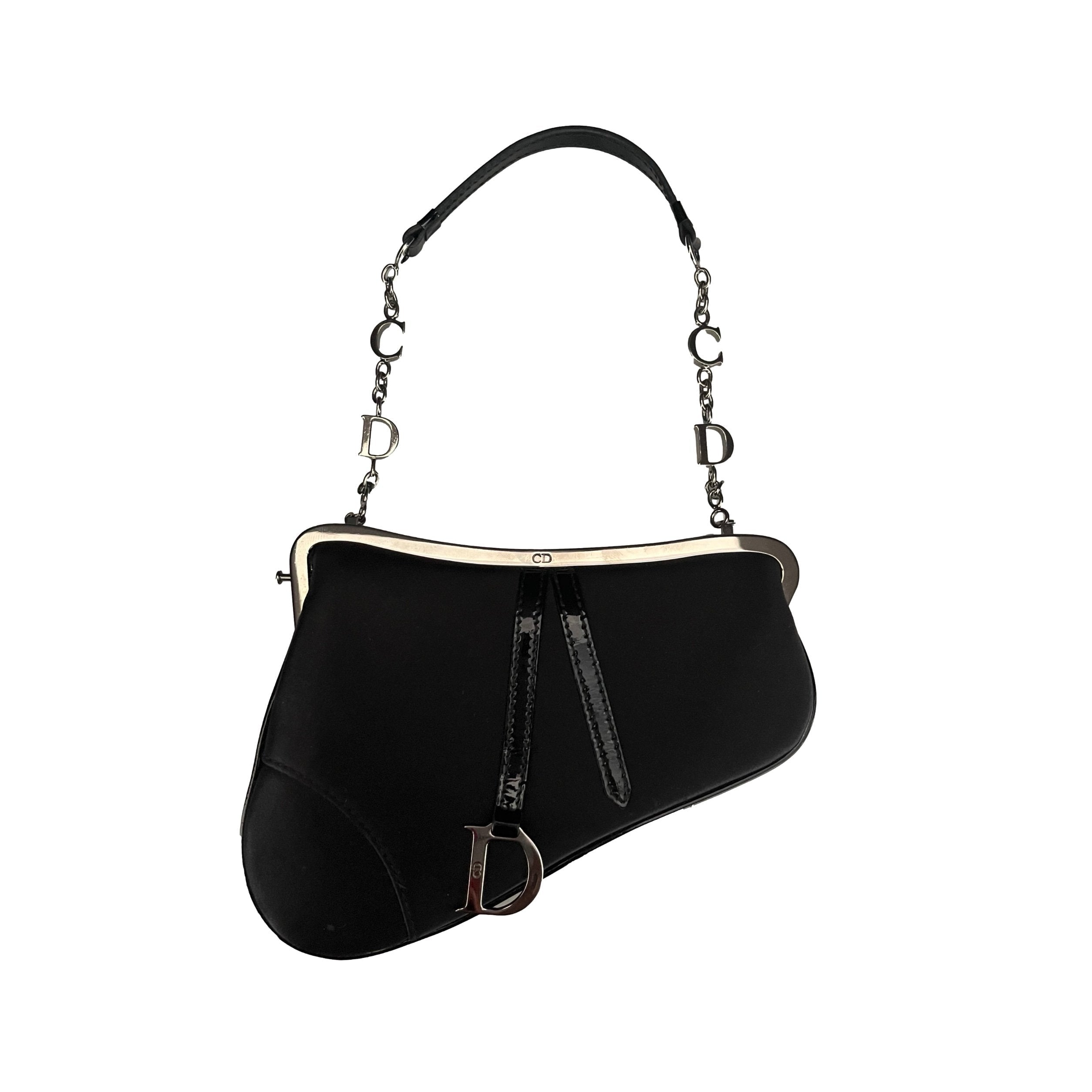 Vintage Dior Black Monogram Mini Saddle Bag – Treasures of NYC