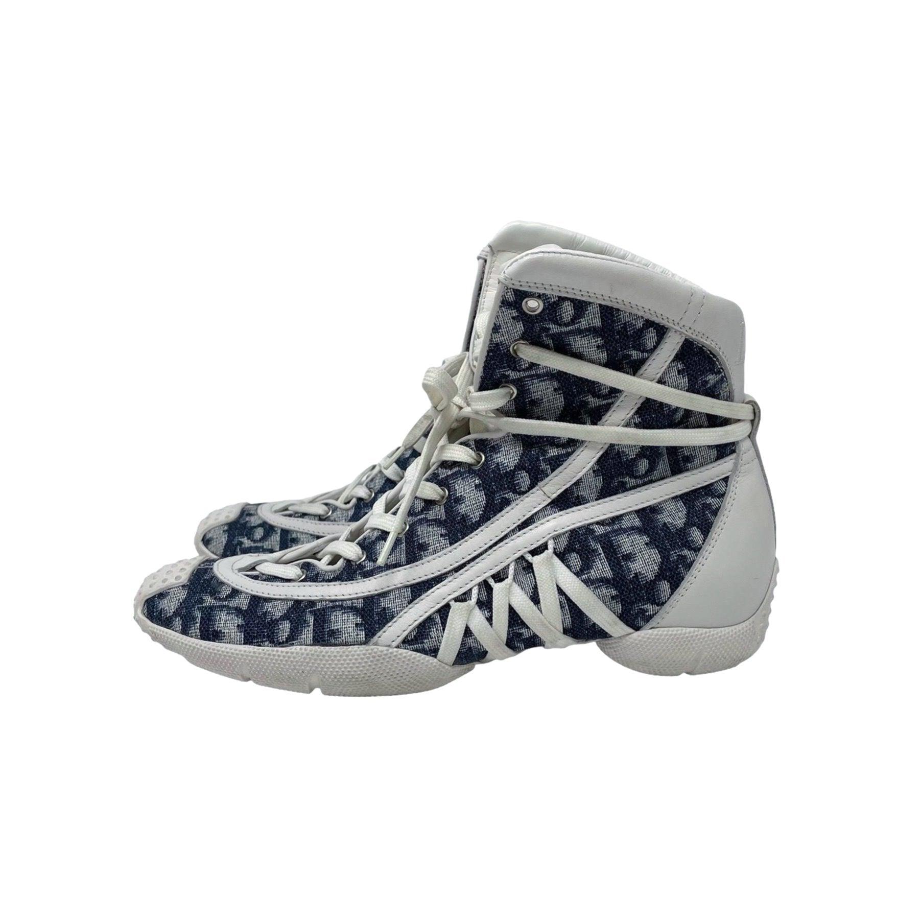 Dior Blue Logo Hightop Sneakers - Shoes