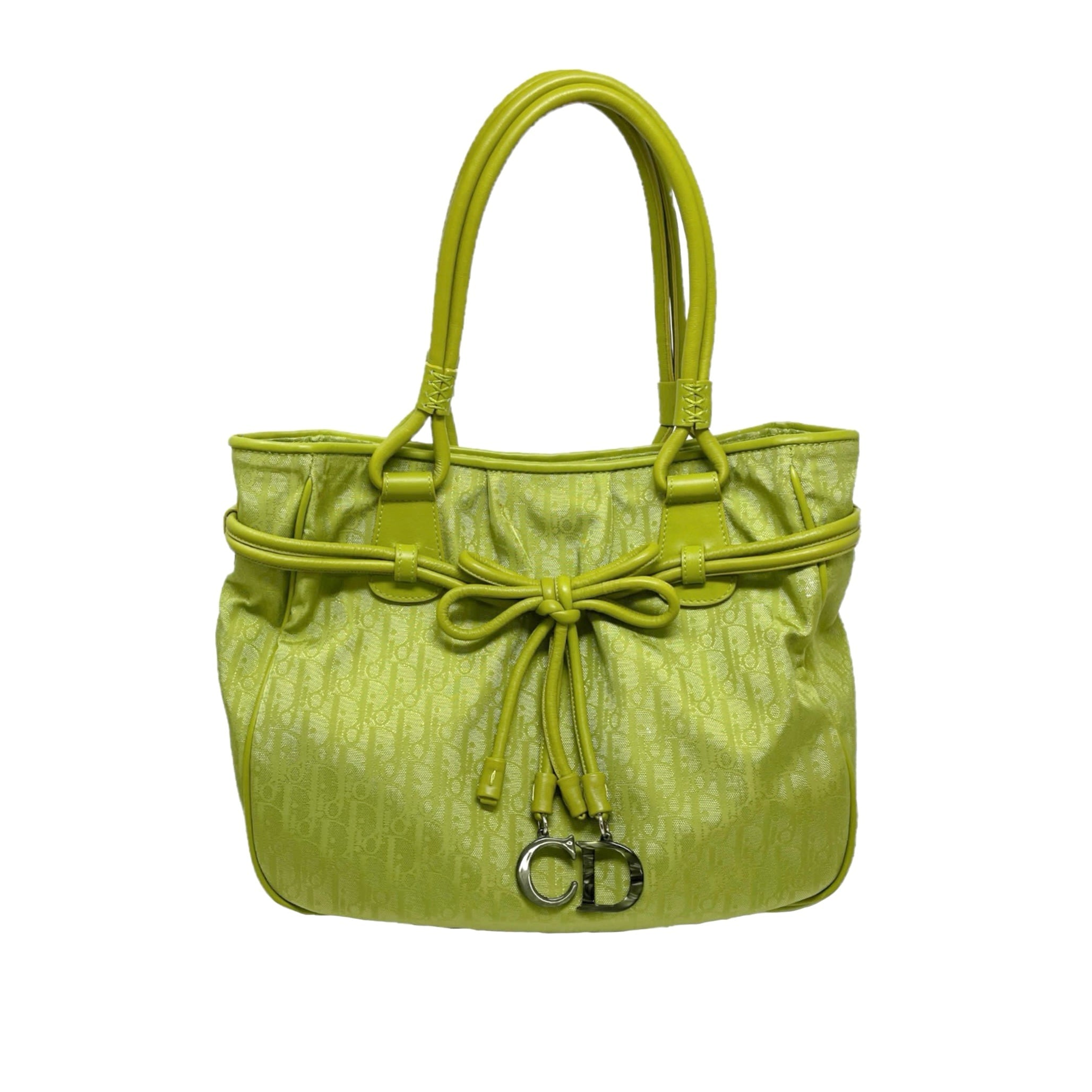 Vintage Dior Lime Green Logo Shoulder Bag – Treasures of NYC