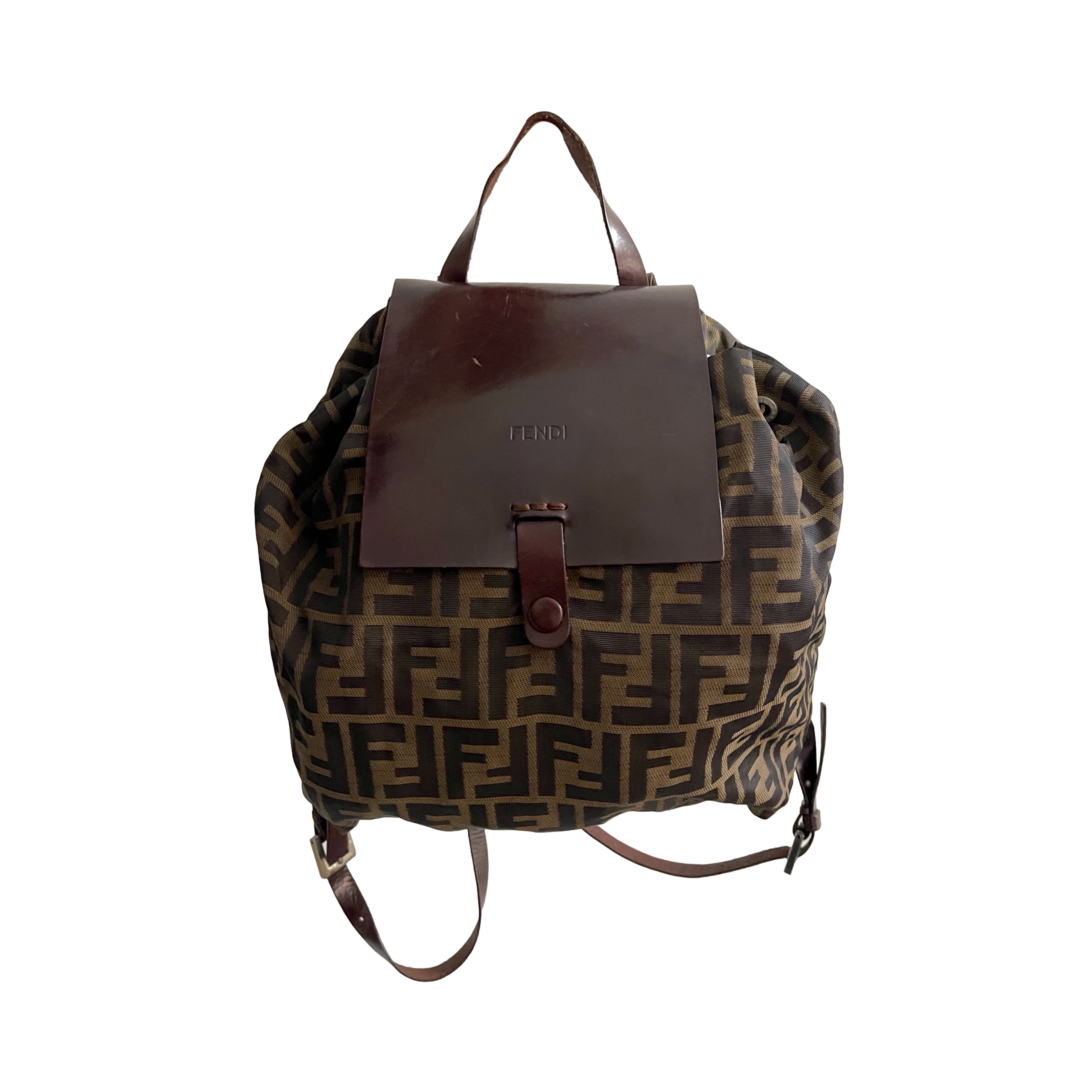 Treasures of NYC - Fendi Brown Logo Backpack