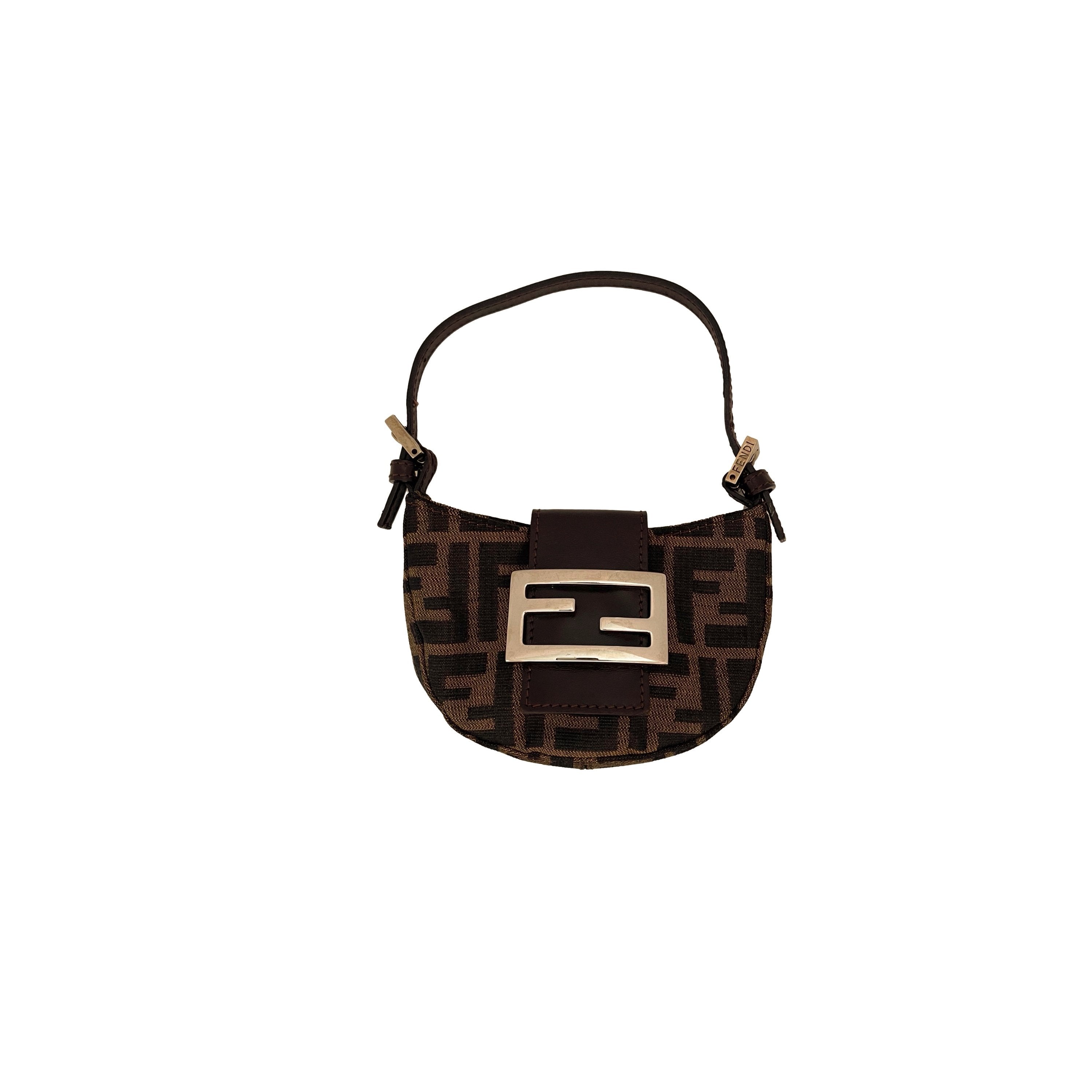 Croissant vintage cloth handbag Fendi Brown in Cloth - 24501934
