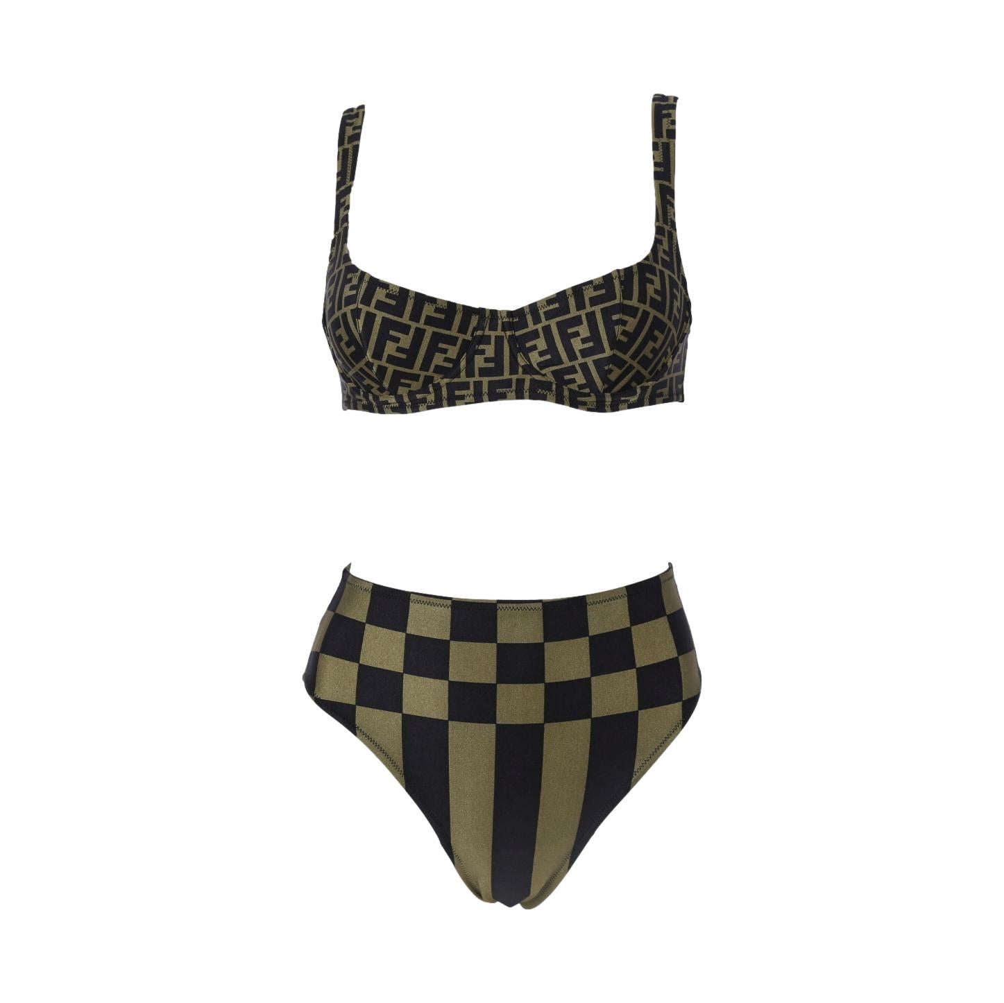 Treasures of NYC - Fendi Green Logo Bikini
