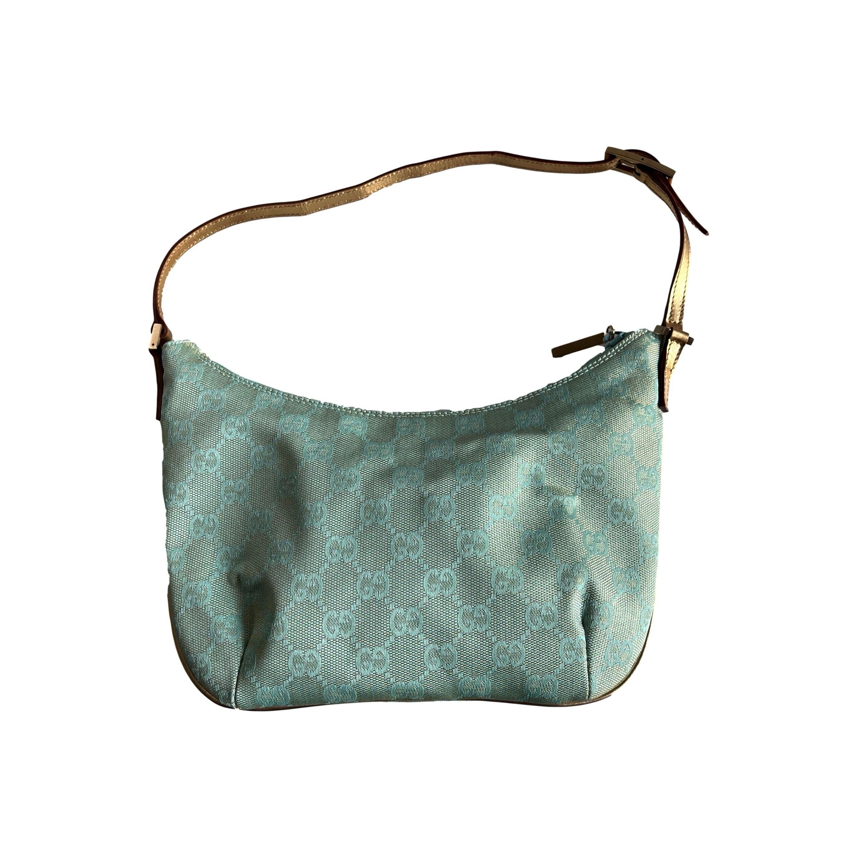 Vintage Gucci Iridescent Baby Blue Monogram Shoulder Bag – Treasures of NYC