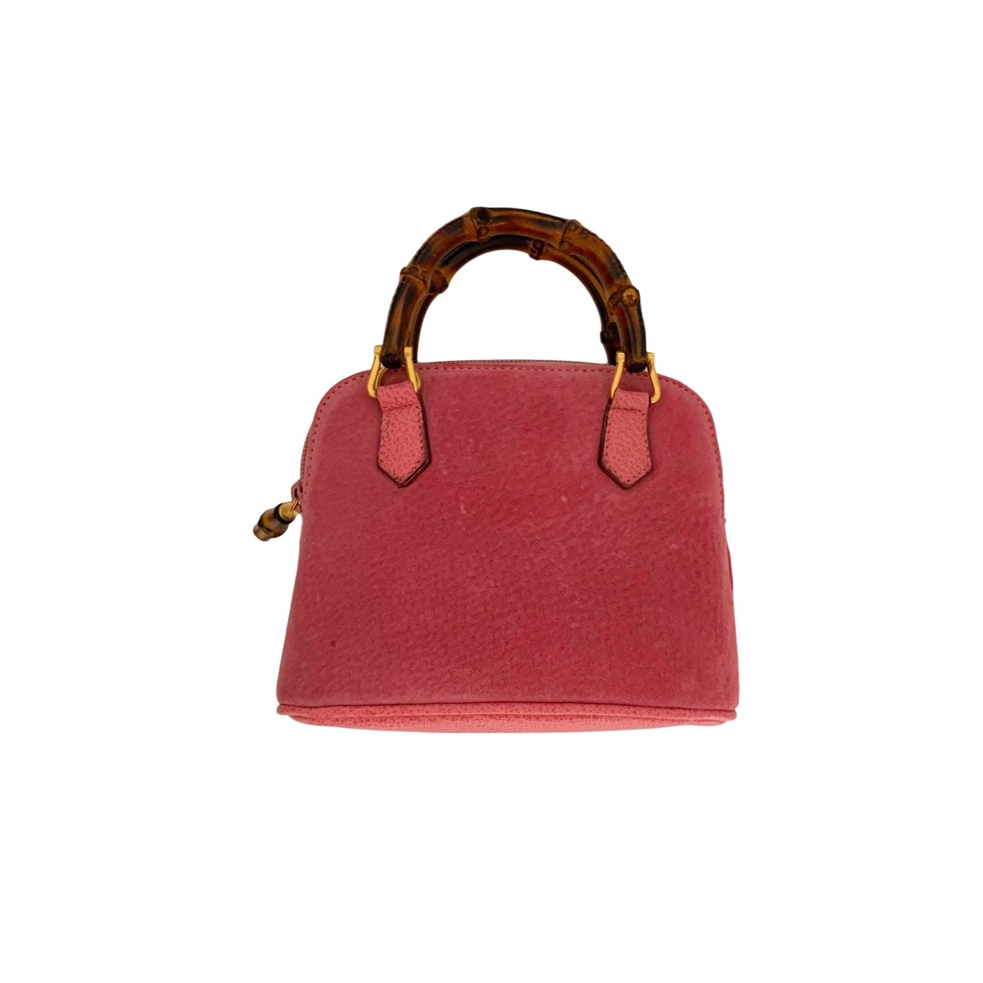 Vintage Gucci Pink Velvet Bamboo Top Handle Bag – Treasures of NYC