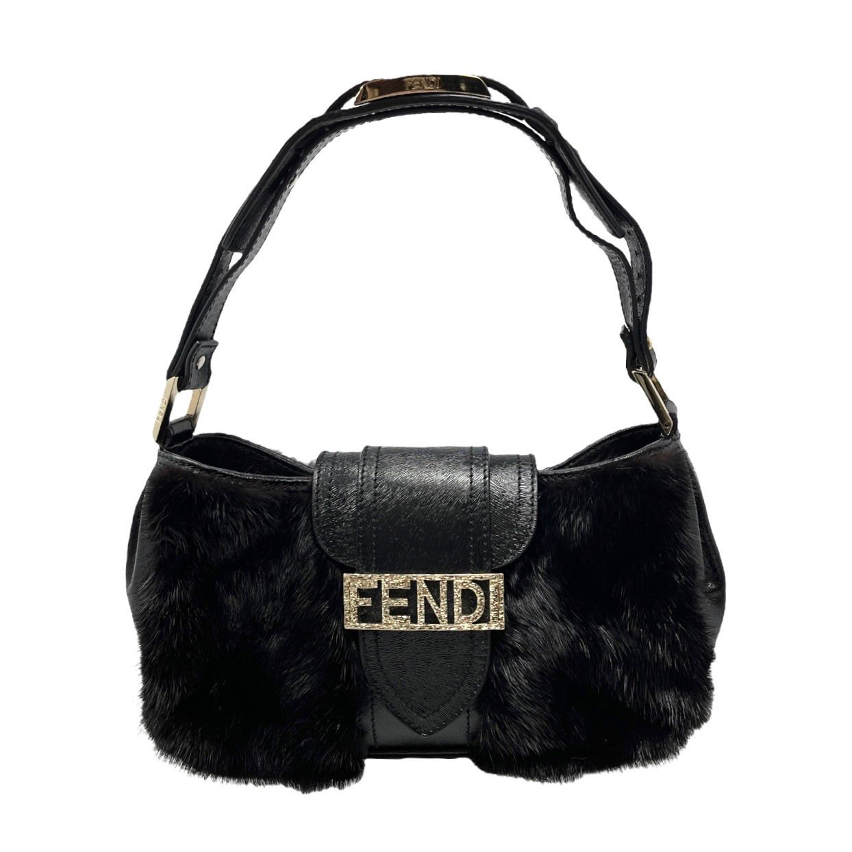 Fendi Black Fur Small Shoulder Bag – Treasures of NYC