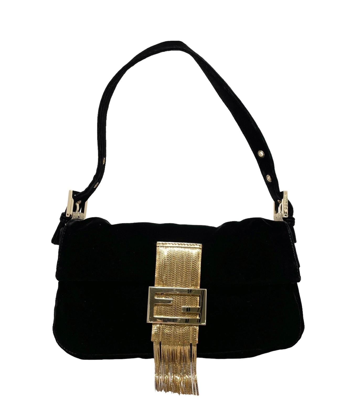 Vintage Fendi Baguette Black with silver Hardware