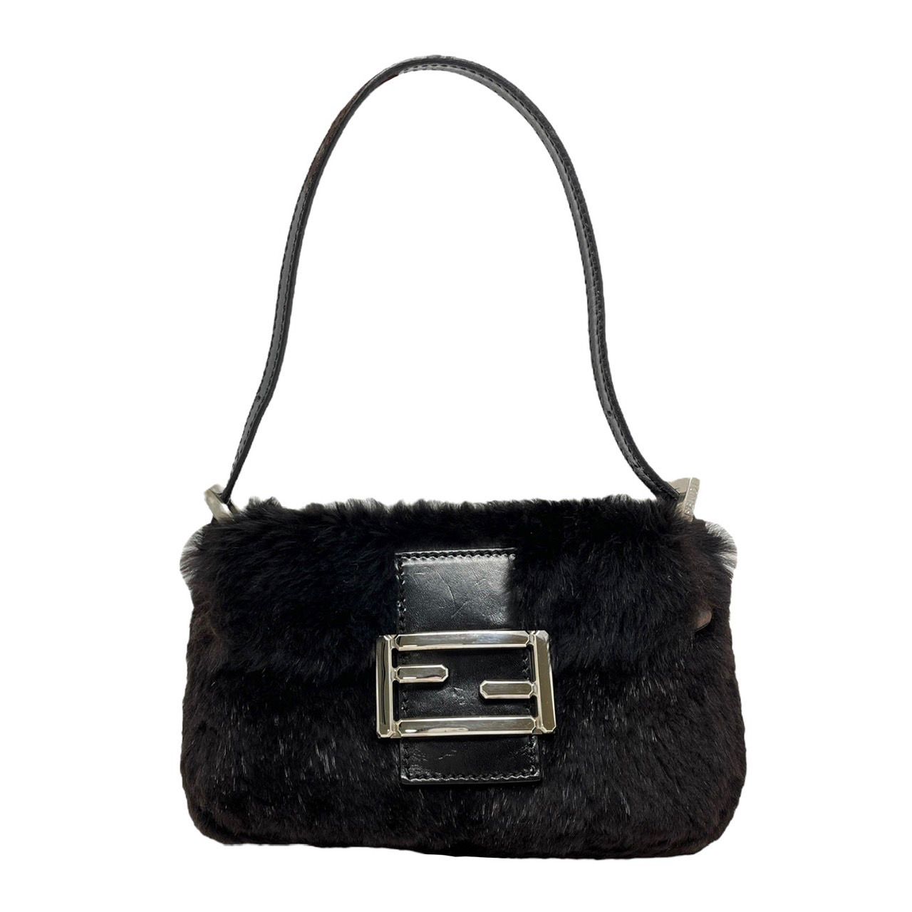 Fendi Black Fur Small Baguette Bag – Treasures of NYC