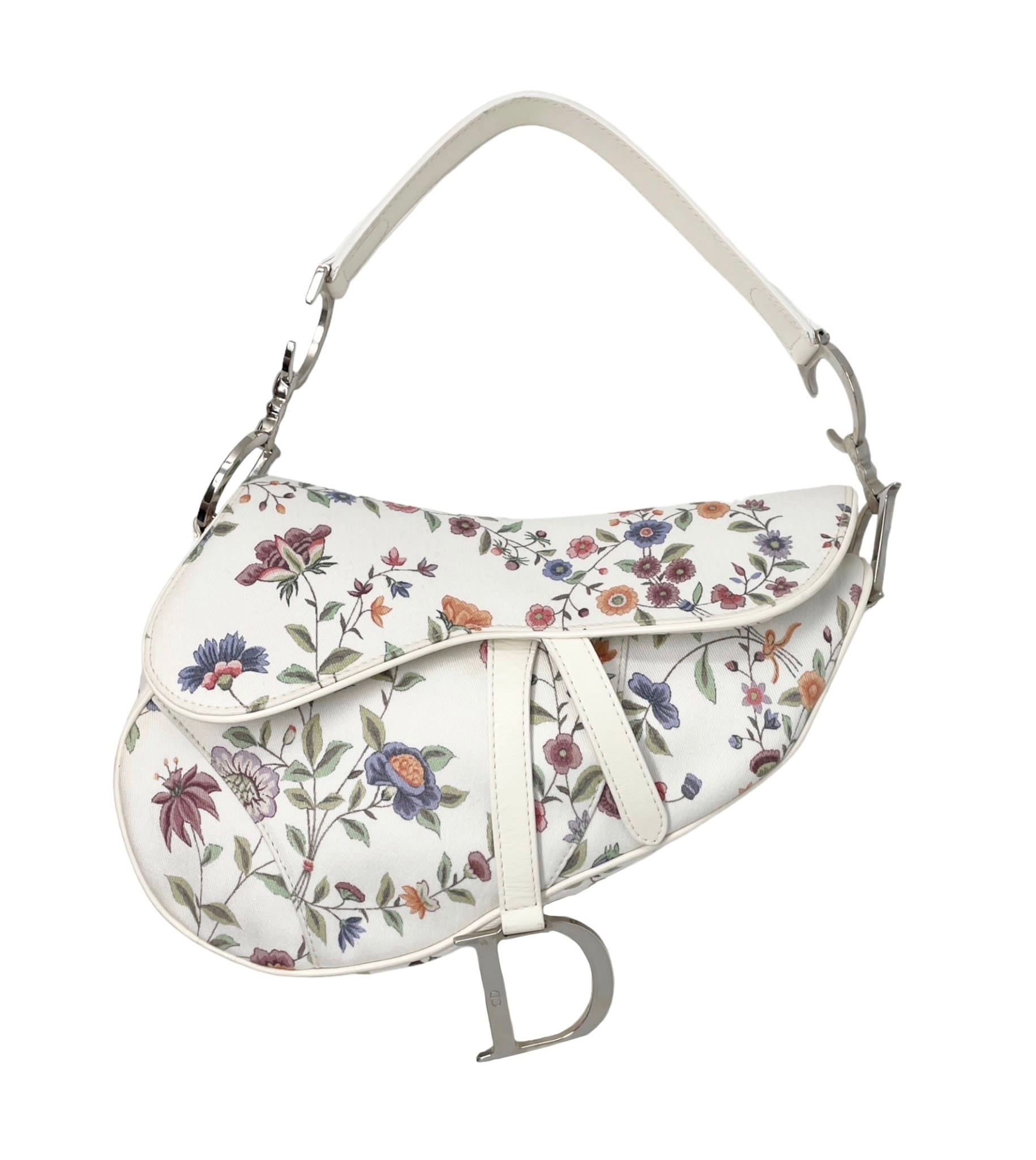 Dior White Floral Saddle Bag – Treasures of NYC - Main Image