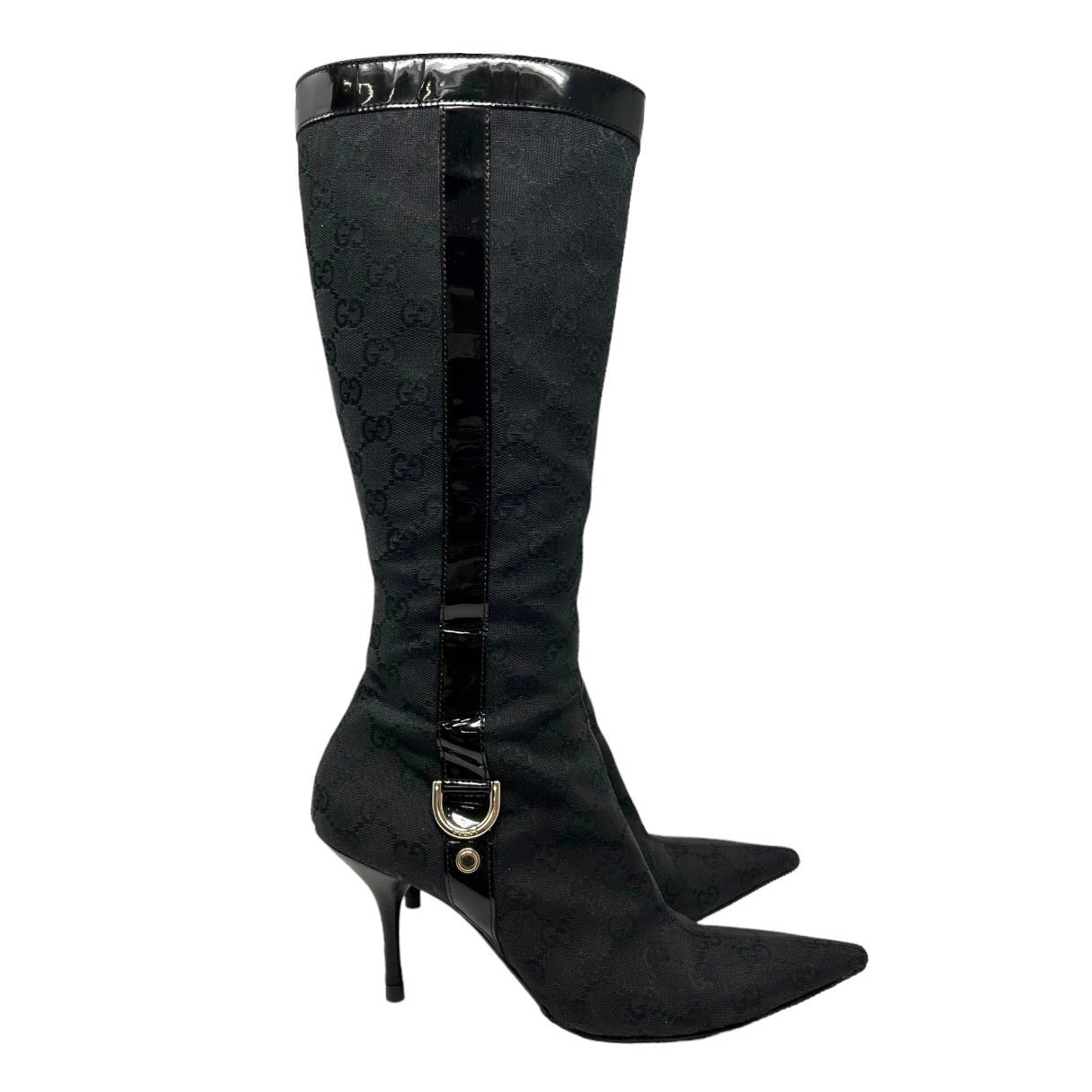 Vintage Gucci Black Monogram Knee-High Boots – Treasures of NYC