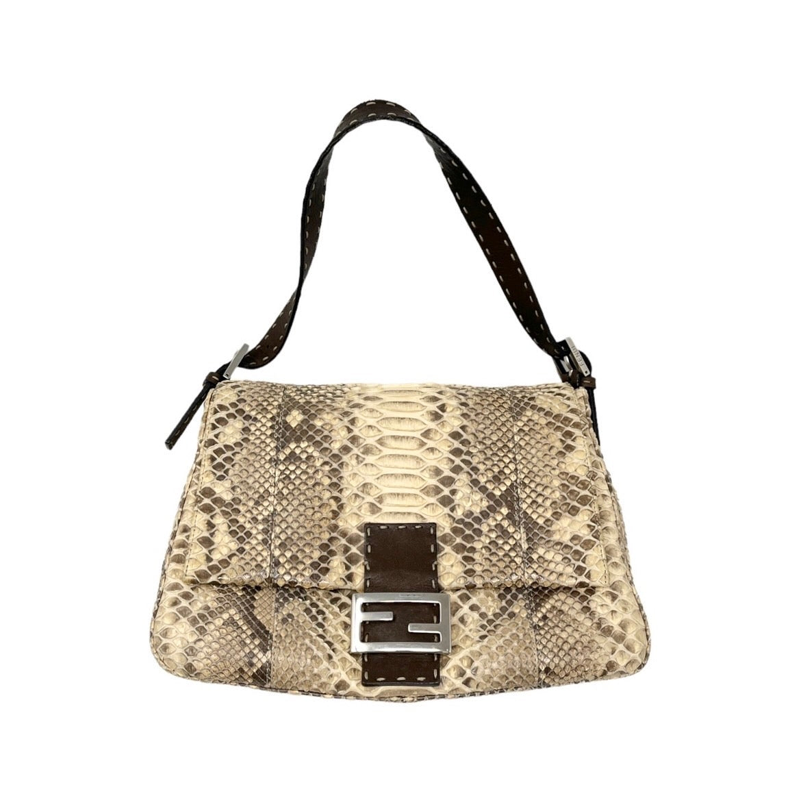 Treasures of NYC Fendi Gold Snakeskin Shoulder Bag