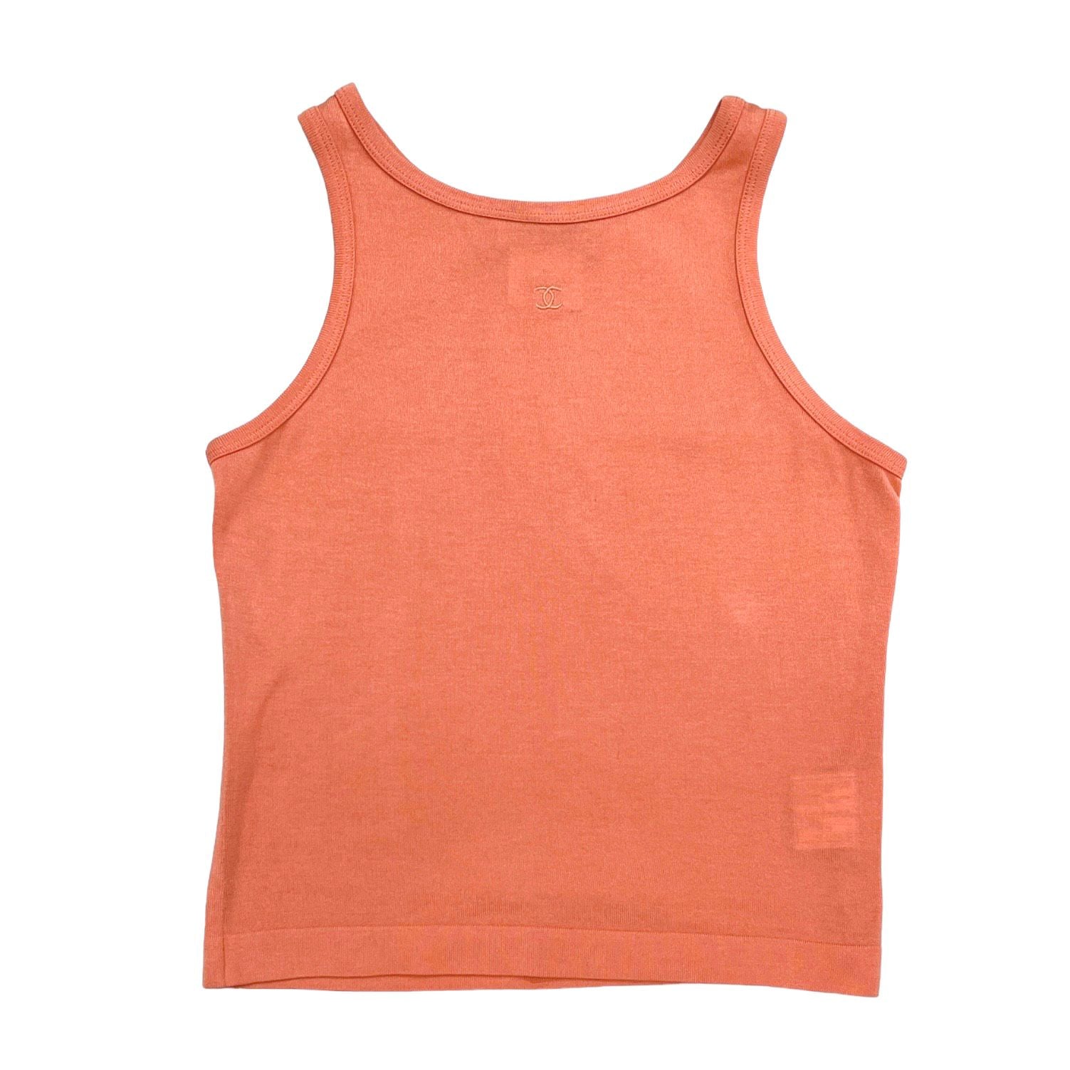 sh2438 CHANEL シャネル　オレンジ タンクトップ Chanel Orange Logo Tank – Treasures of NYC