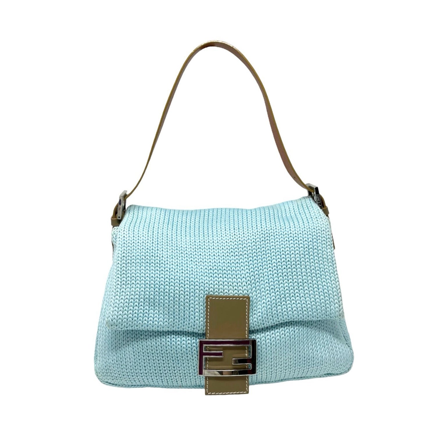 Fendi Bright Blue Sequin Baguette Bag