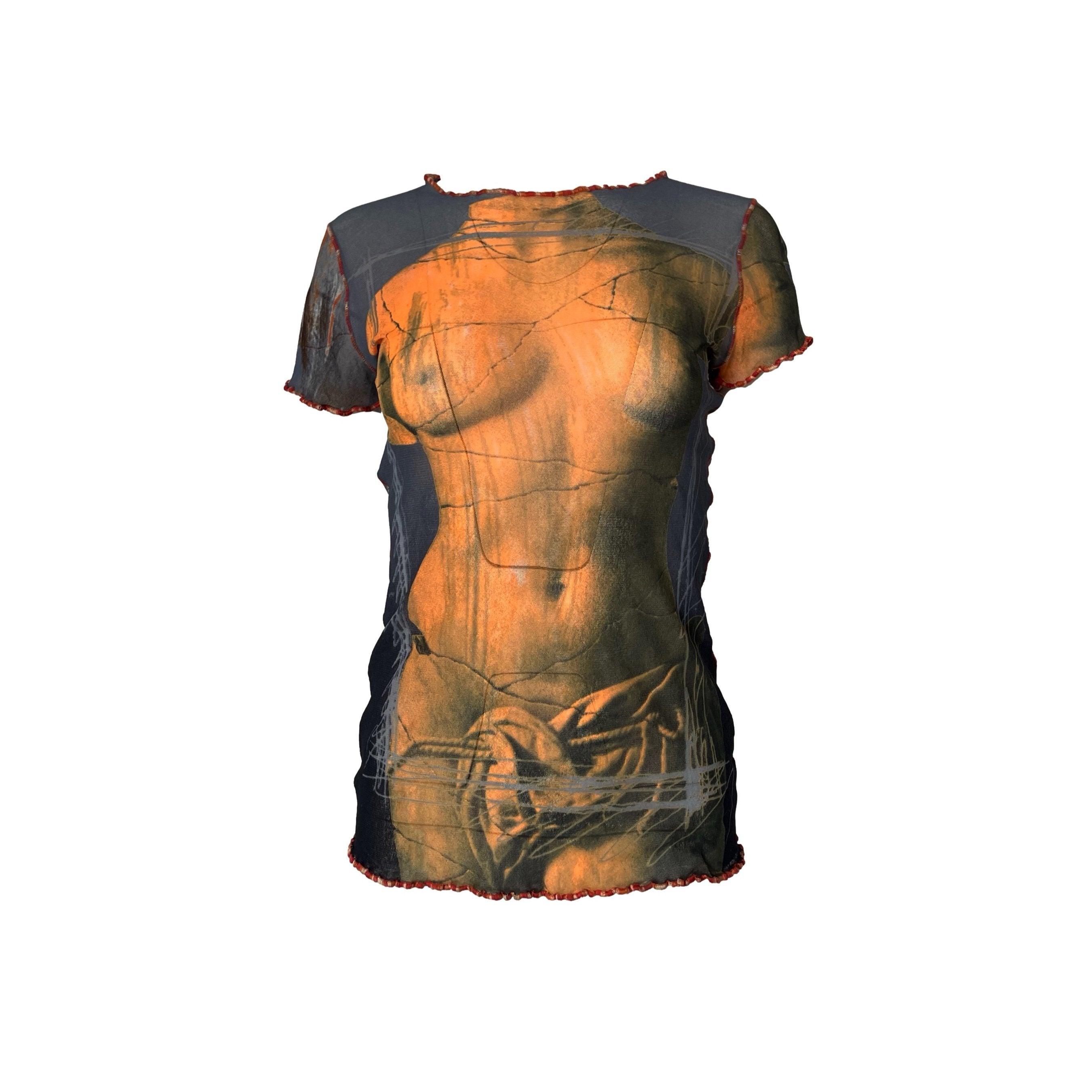 Treasures of NYC - Jean Paul Gaultier Body Print Mesh Top