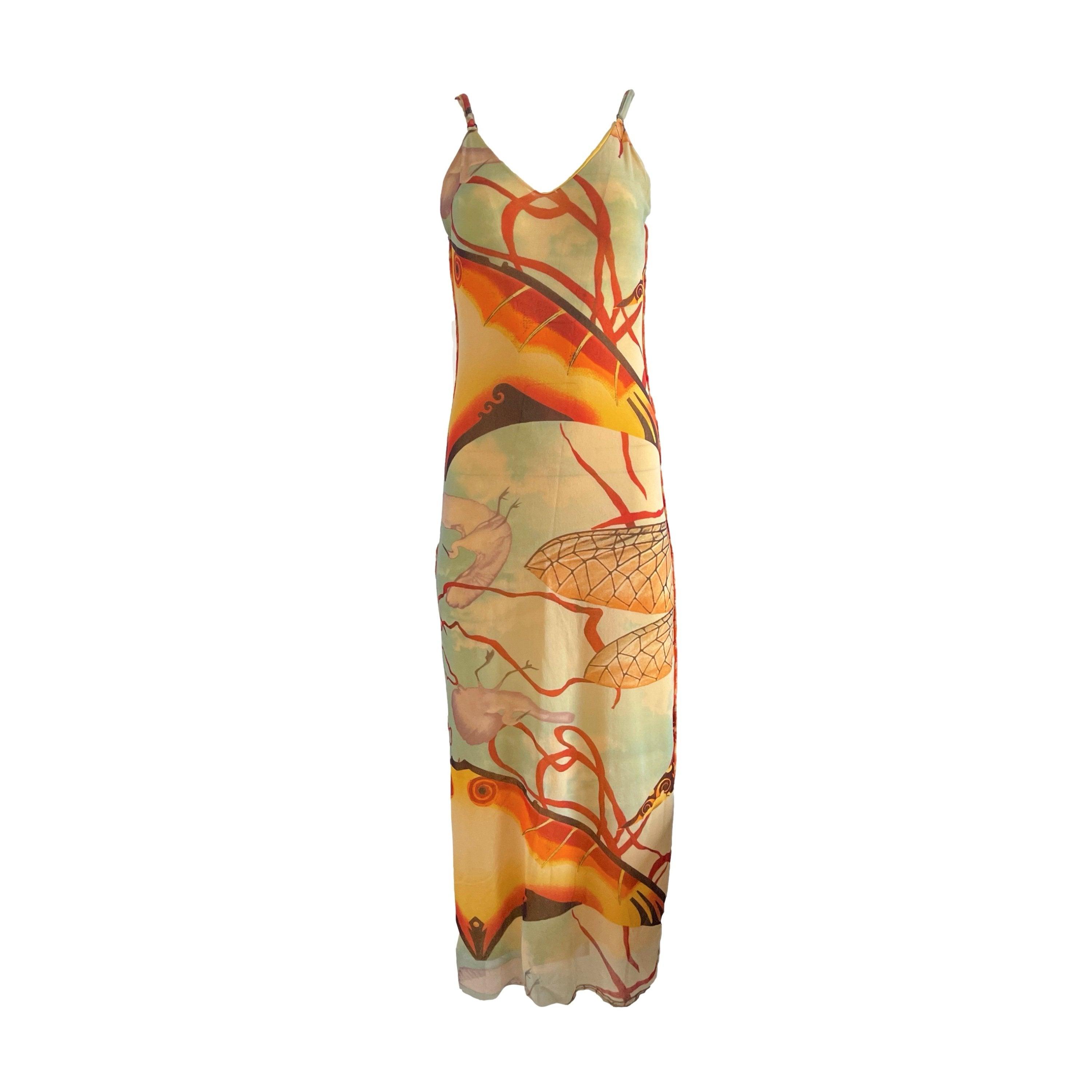 burnt orange fitted dress Jean Paul Gaultier Turtleneck polka-dot Maxi Dress | Orange