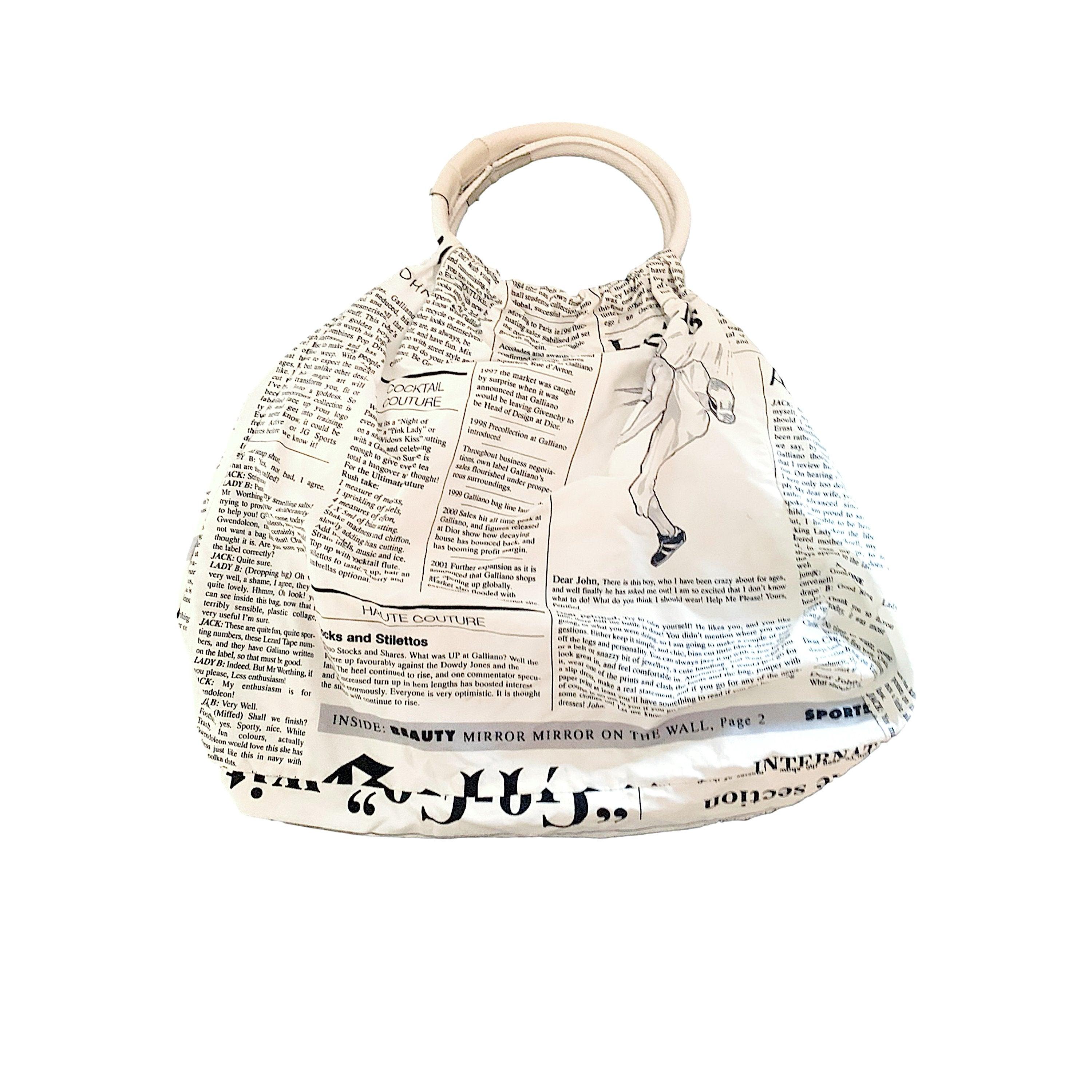 John Galliano Newsprint Oversized Bag – Showplace