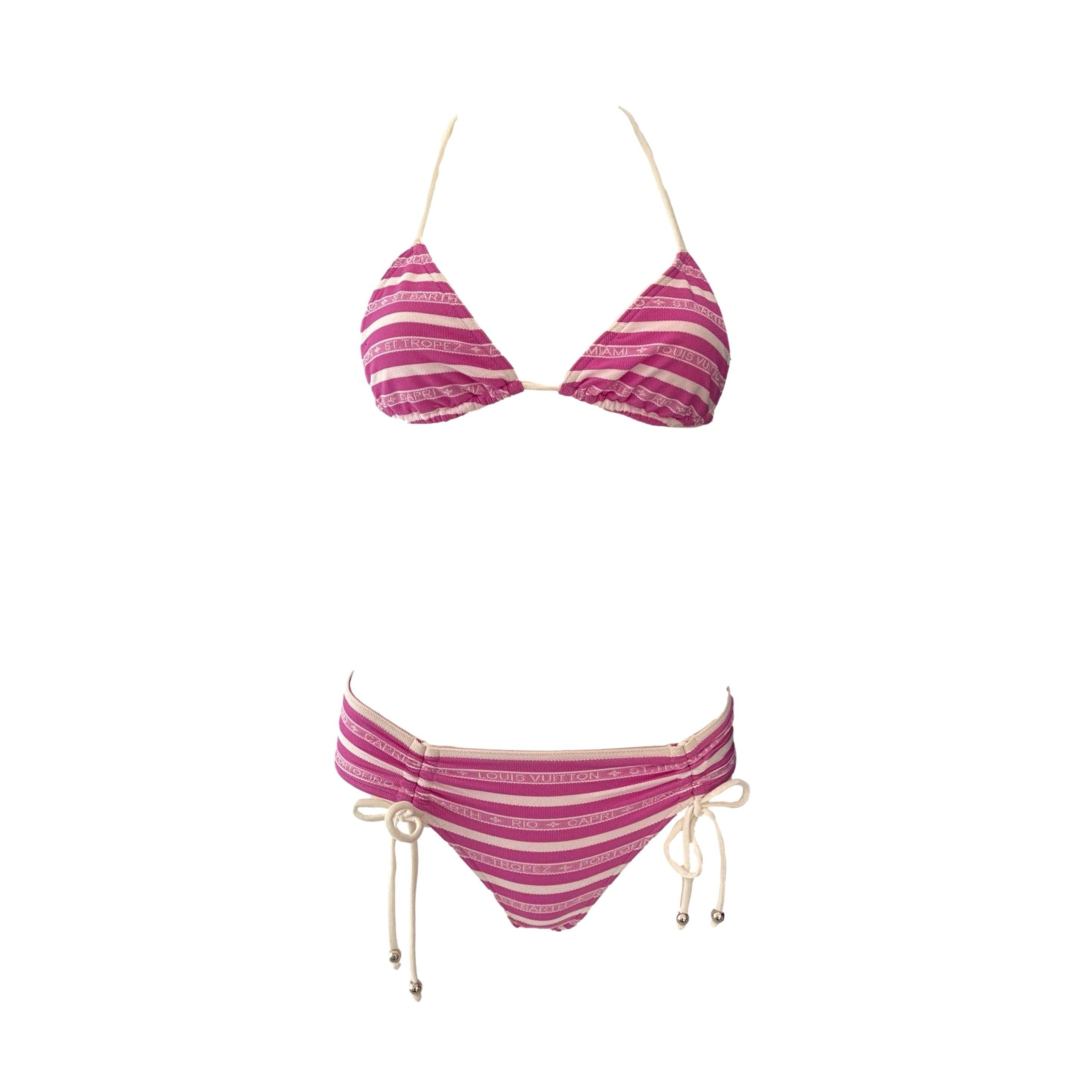 Louis Vuitton Violet Stripe Bikini