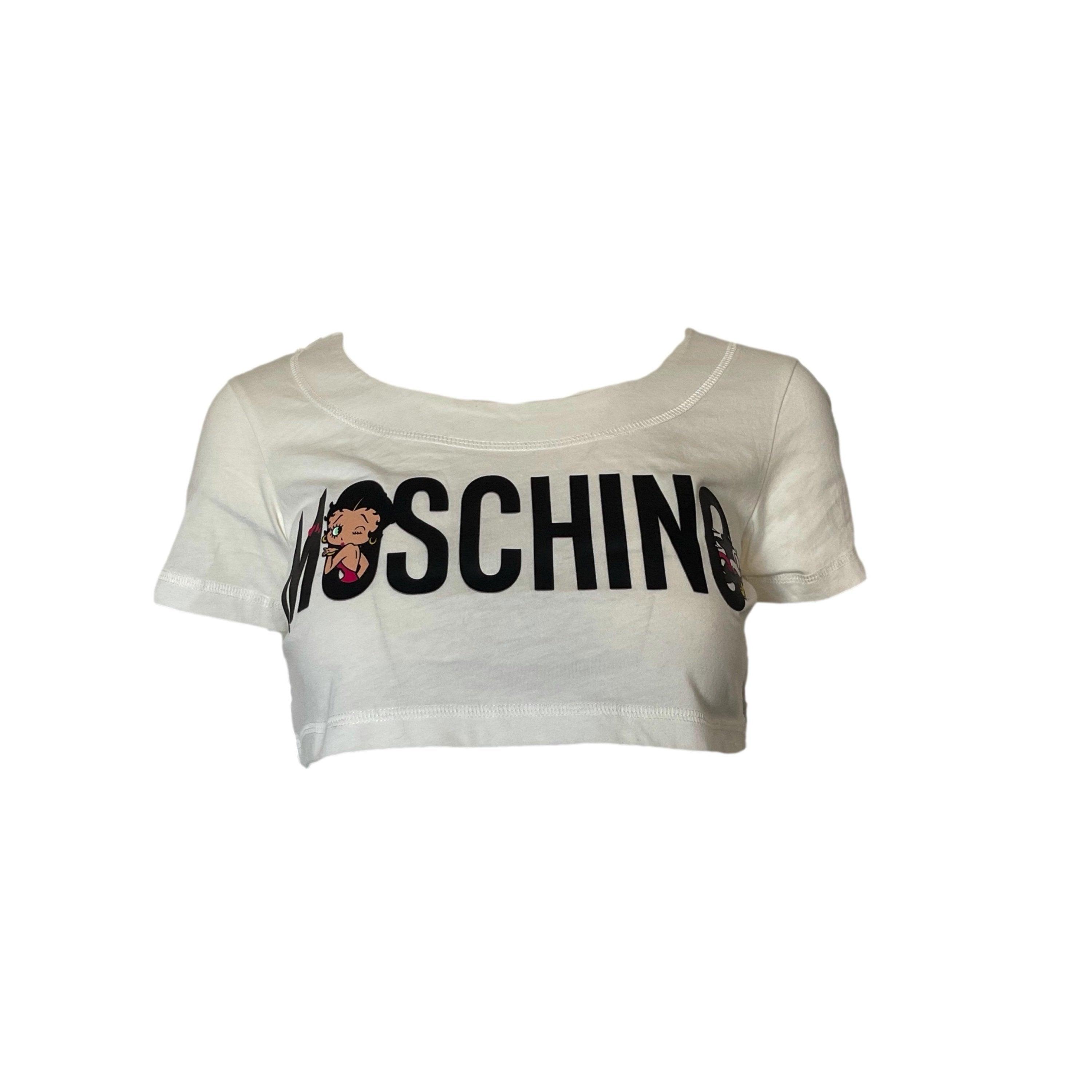 Moschino White Betty Boop Crop Top