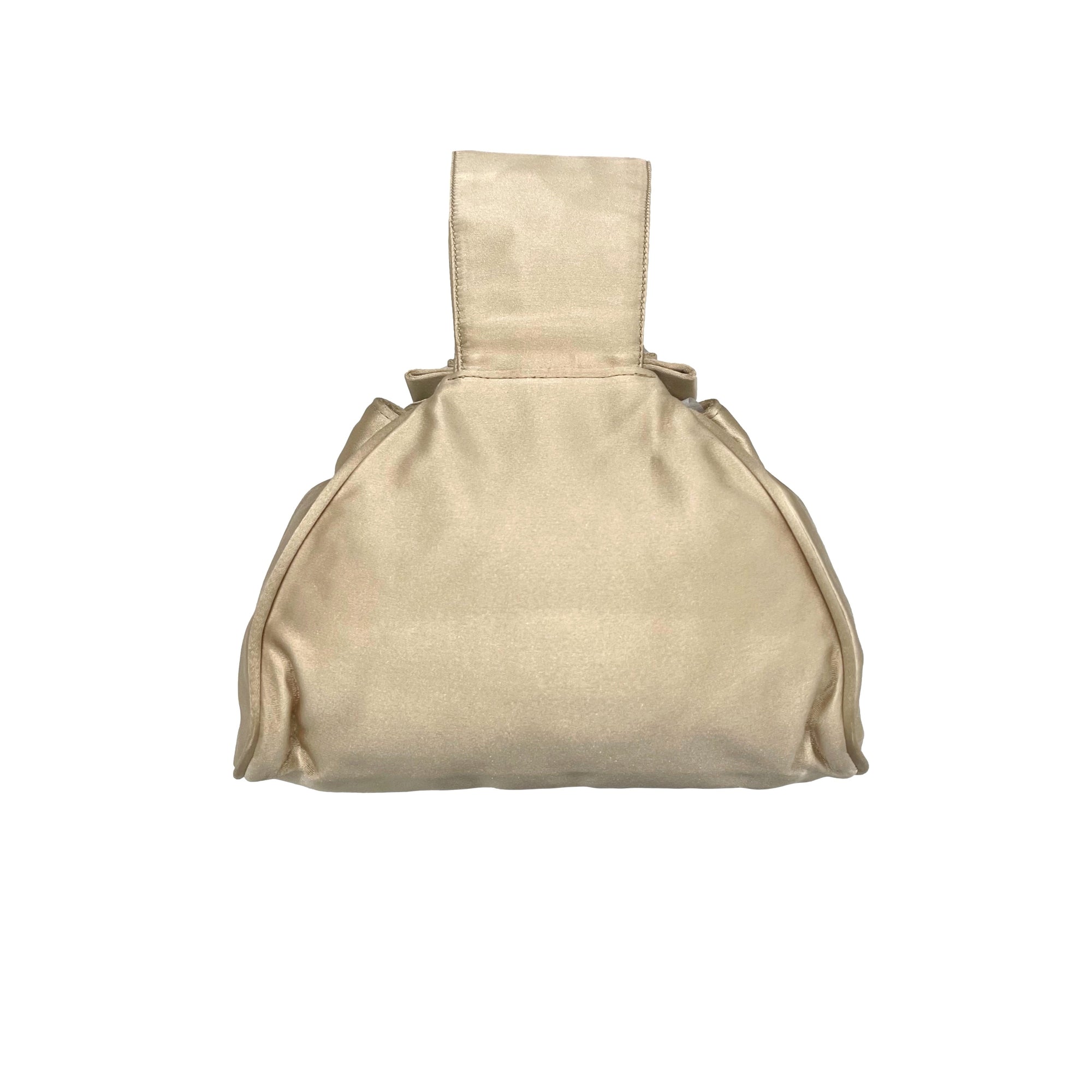 Prada Beige Satin Mini Top Handle Bag - Handbags