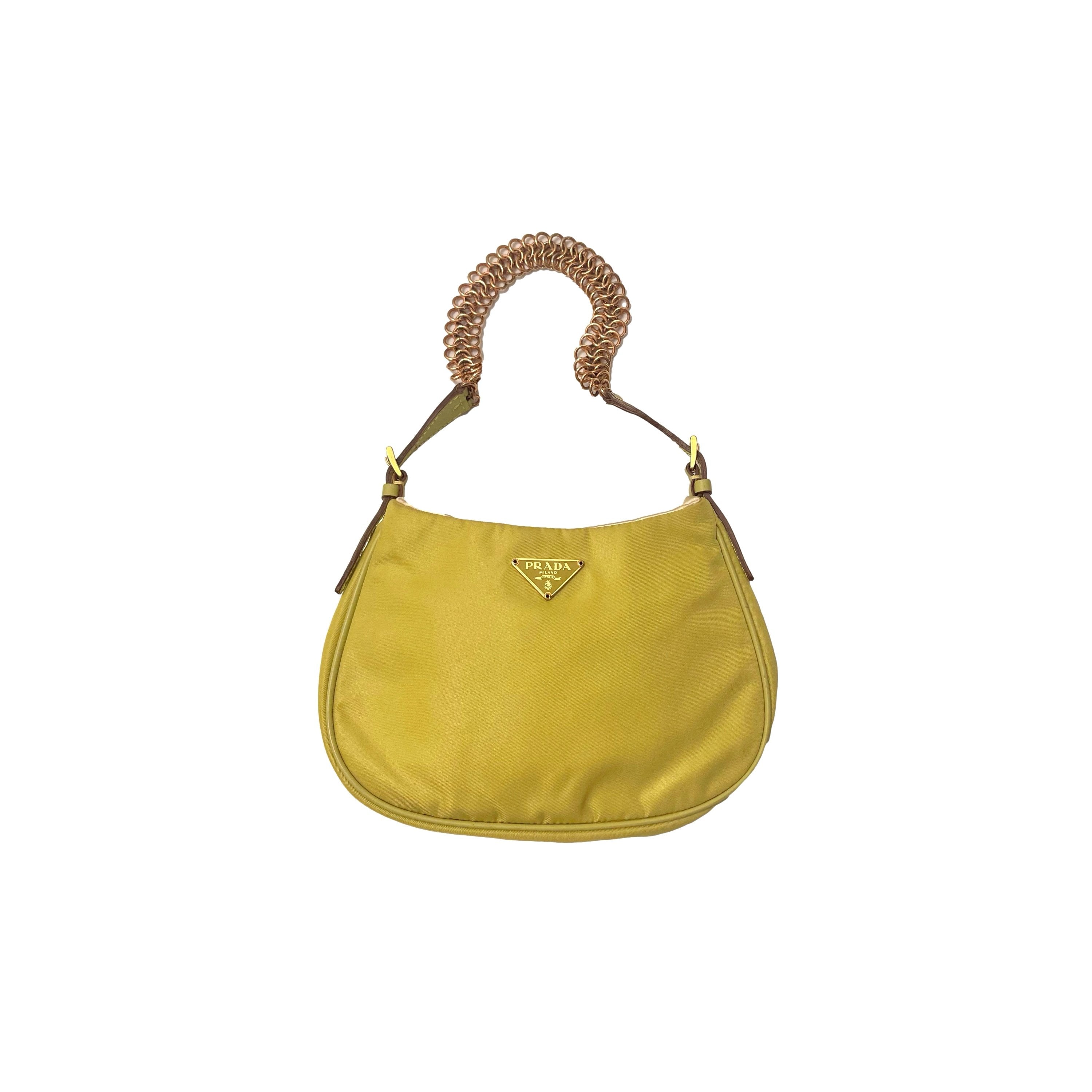 Treasures of NYC - Prada Yellow Nylon Shoulder Bag