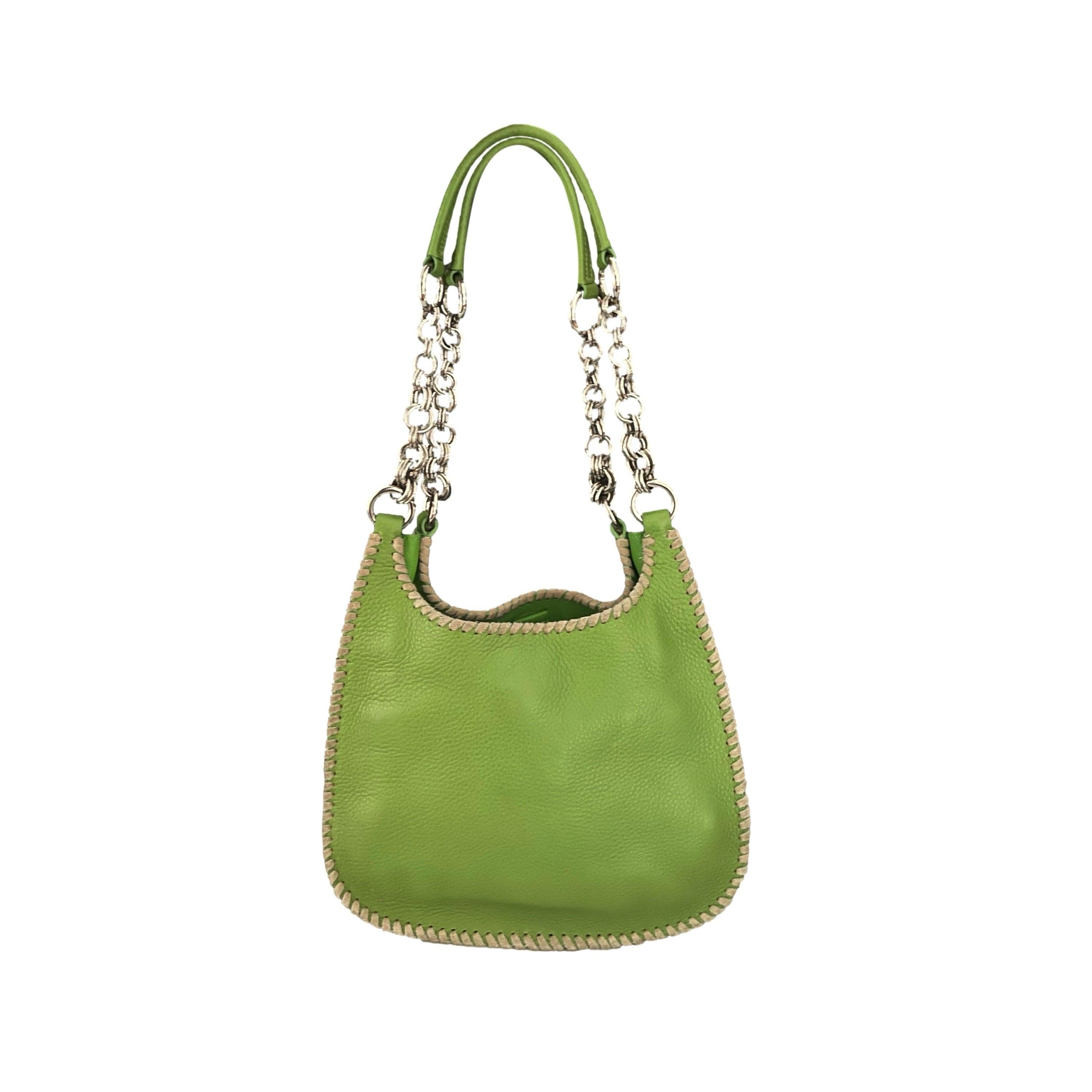 Vintage Prada Lime Green Nylon Chain Shoulder Bag – Treasures of NYC