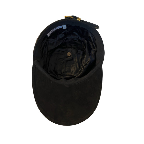 Versace Black Suede Flat Brim Baseball Cap - Accessories