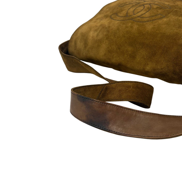 Chanel Light Brown Suede Crossbody Bag