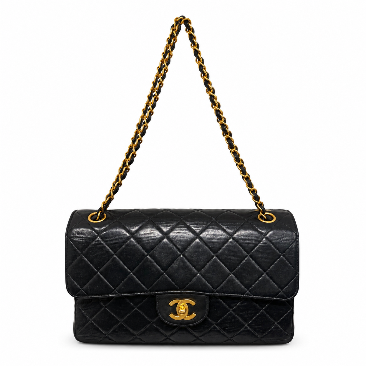 Chanel Black Lambskin Double Sided Flap Bag