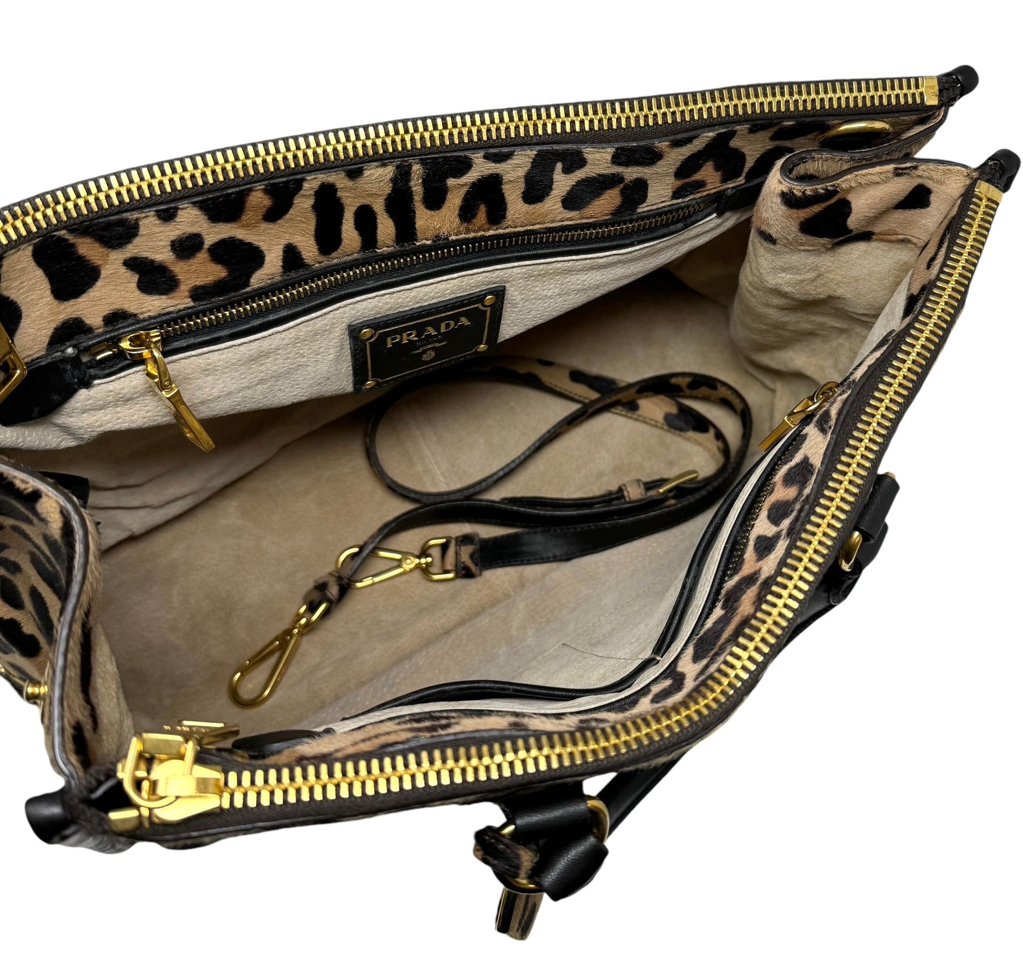 Prada Cheetah Print Large Calfhair 2way Bag