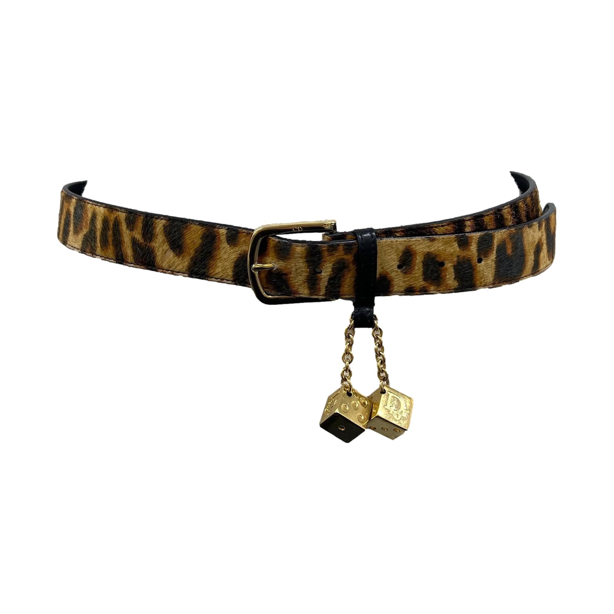 Dior Leopard Dice Belt