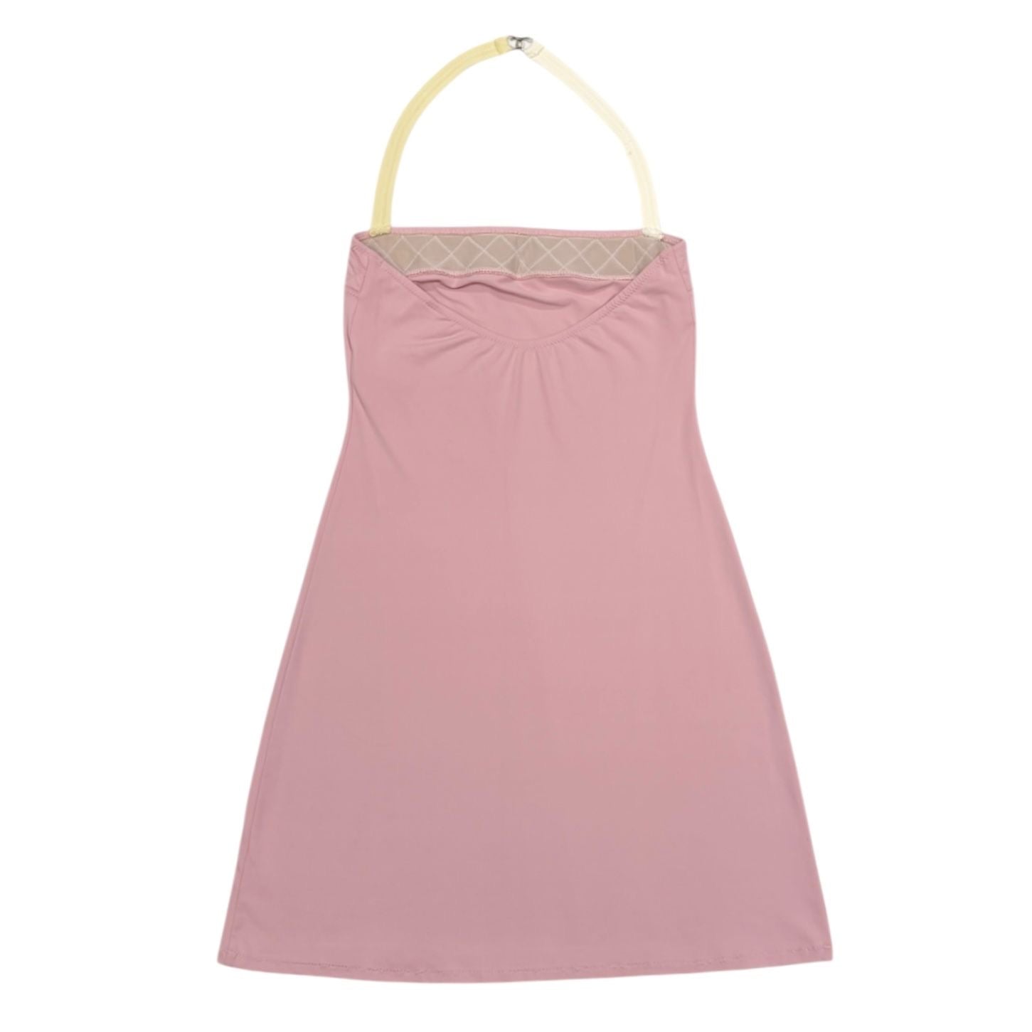 Chanel Pink Stretch Logo Strap Dress