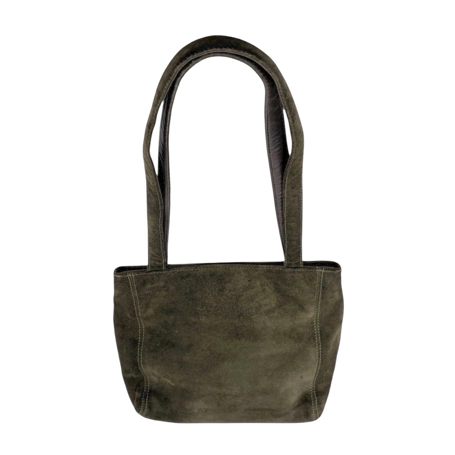 Chanel Olive Green Suede Shoulder Bag