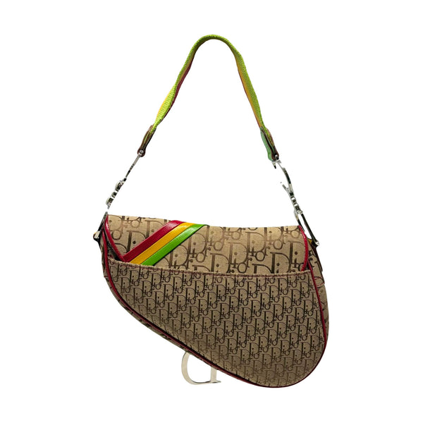 Dior Rasta Canvas Saddle Bag