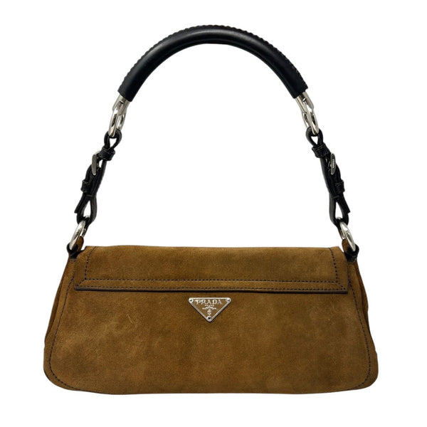 Prada Brown Suede Shoulder Bag