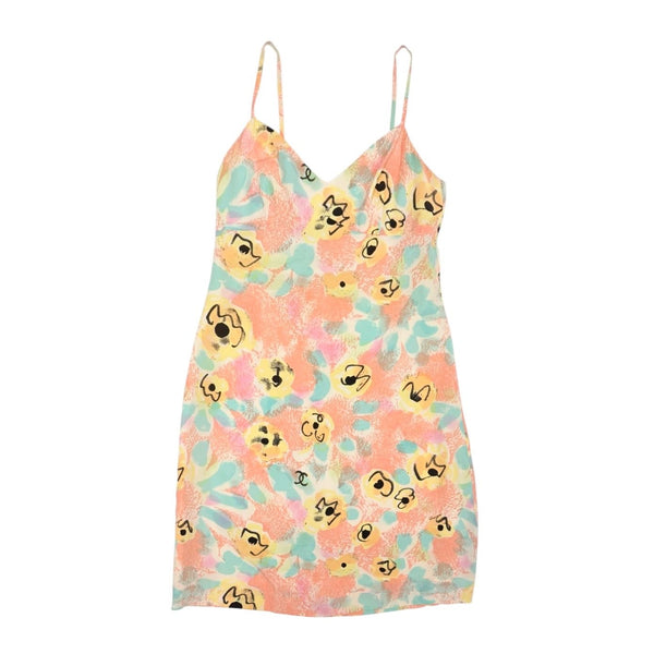 Chanel Pink Floral Silk Slip Dress