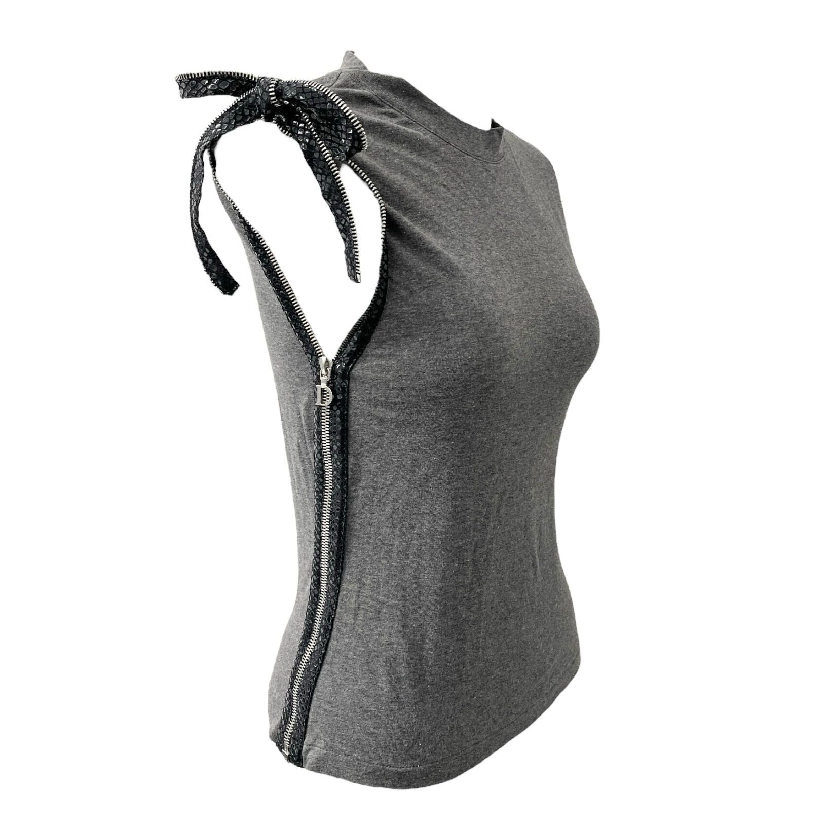 Dior Grey Zipper Logo Tank