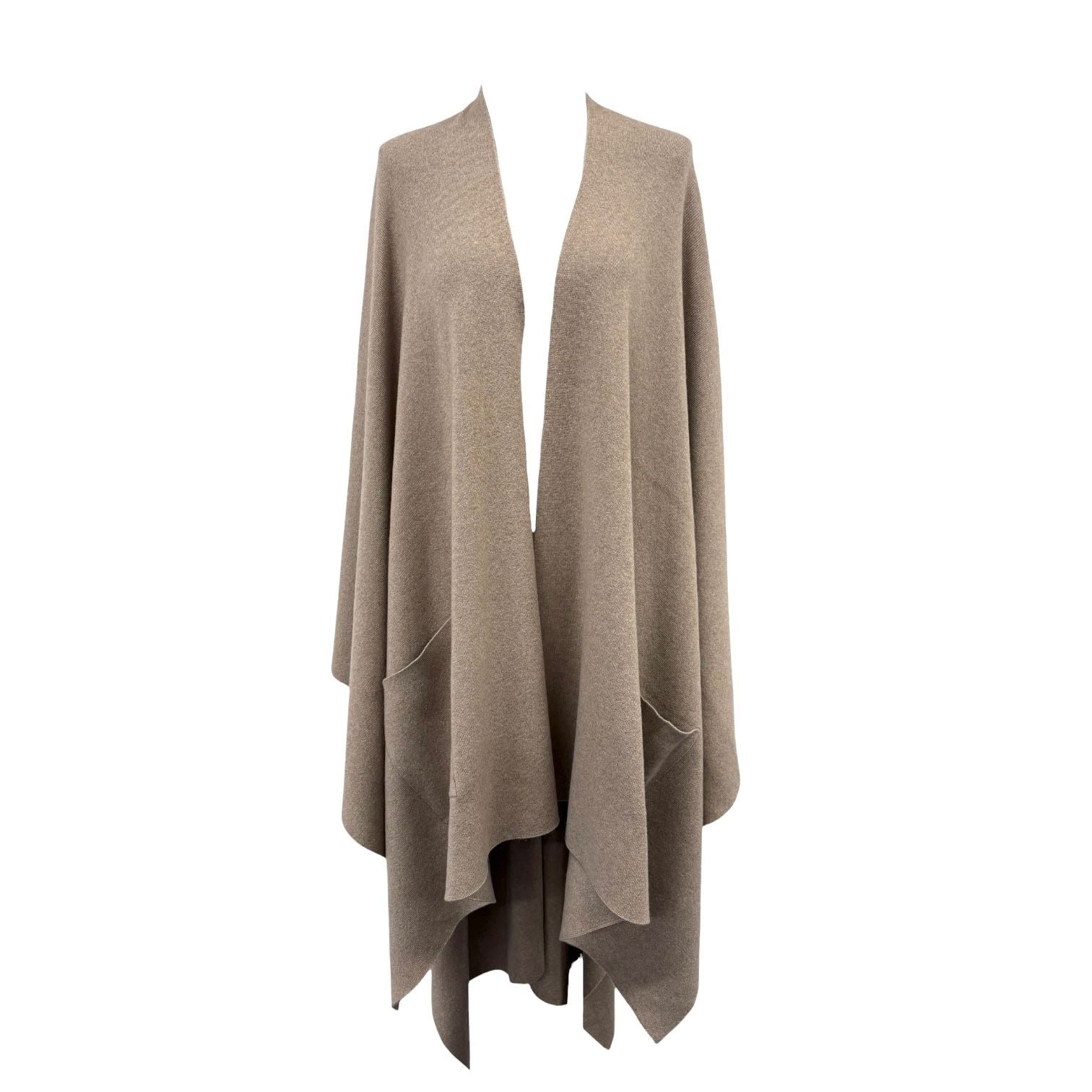 Chanel Beige Cashmere Oversized Ponco Wrap Top