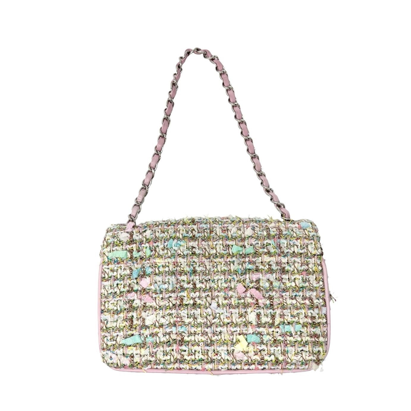 Chanel Tweed Pastel Mini Chain Bag