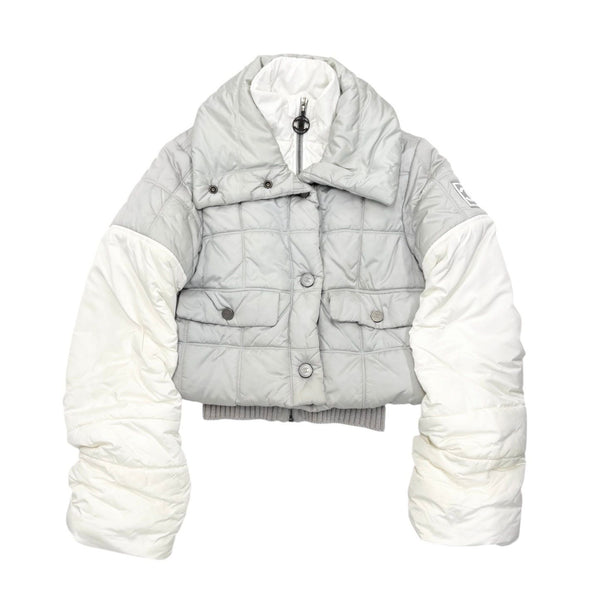 Chanel Grey Logo Puffer Coat